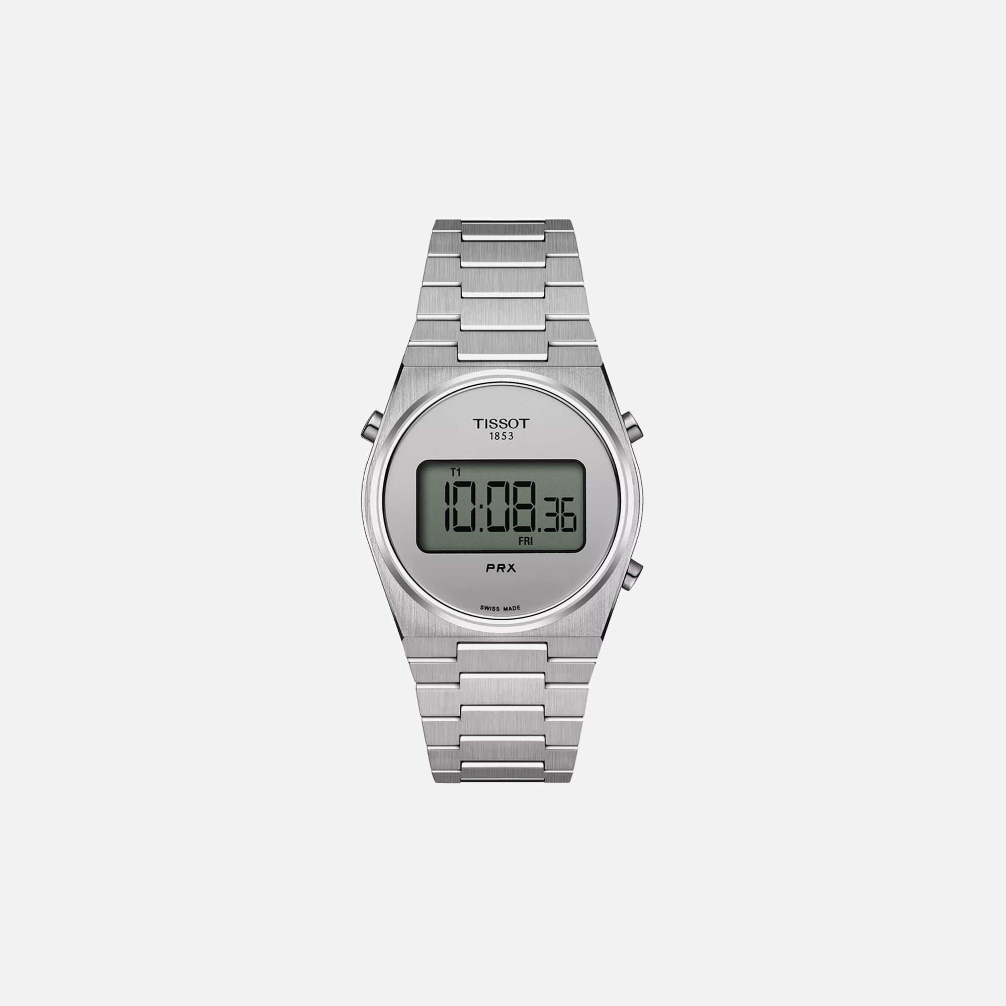 Tissot PRX Digital 35mm Silver Mirror Dial Grey Stainless Steel Watch