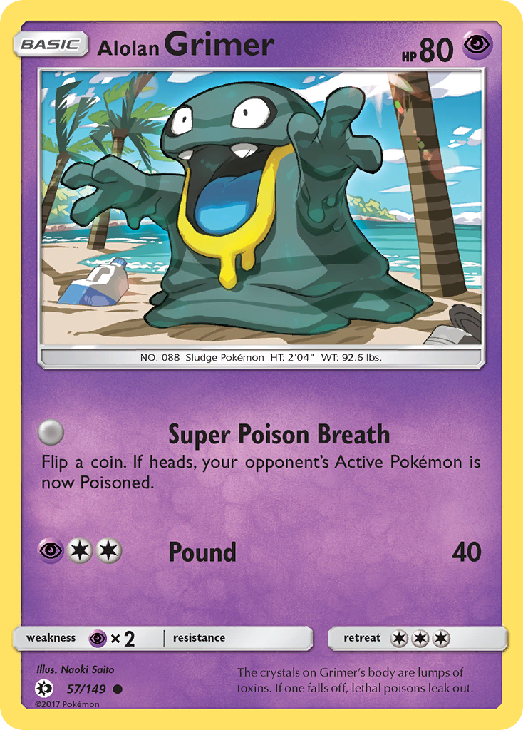 Common sm1-57 non-holo – Pokémon Alolan Grimer - 57/149 - Common [sm1-57] [Non-Holo] - Alolan Grimer - 57/149 - Common