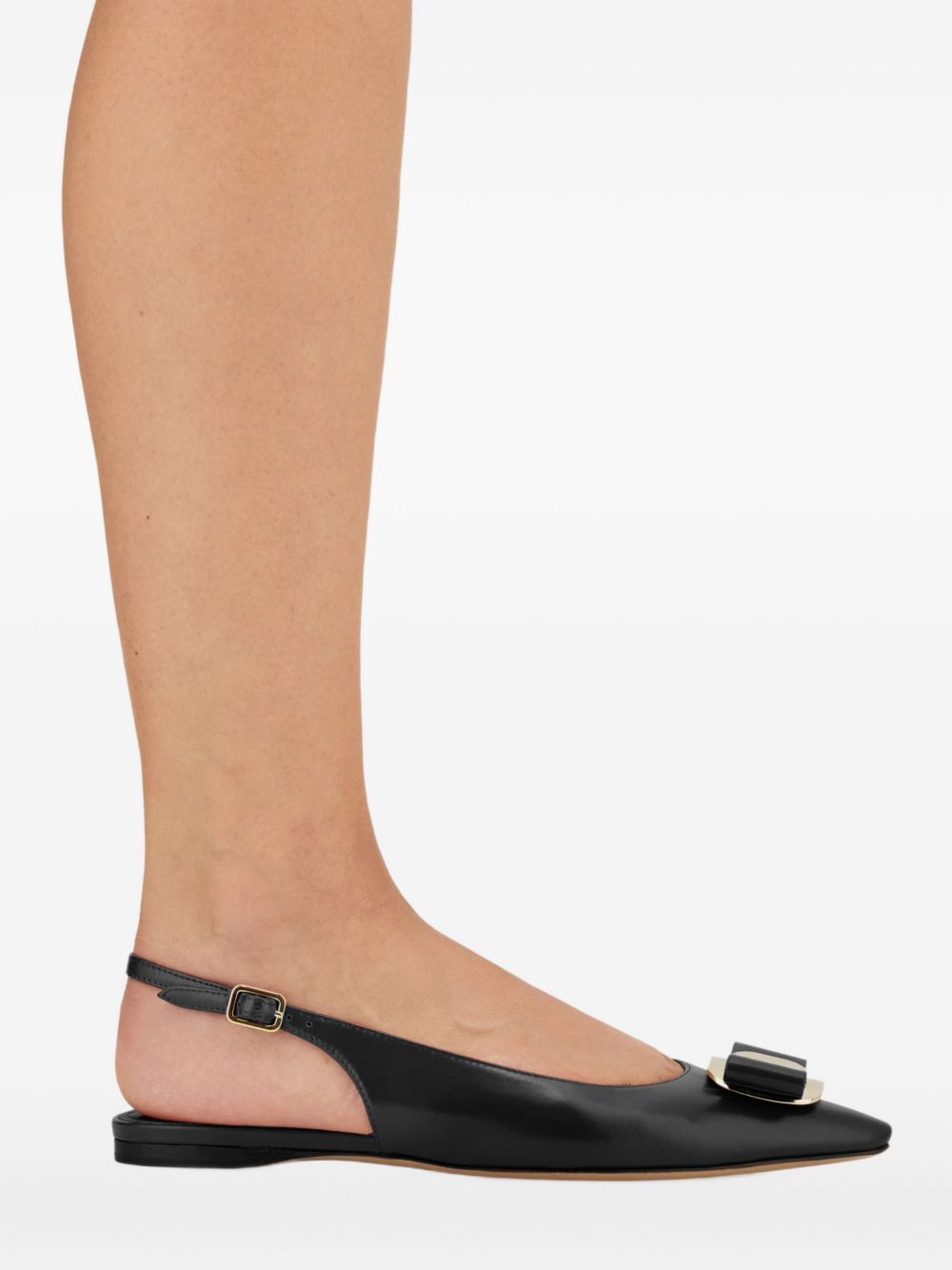 Ferragamo New Vara Plate Flat Slingback – Outer: Goat Skin 100% - view 2