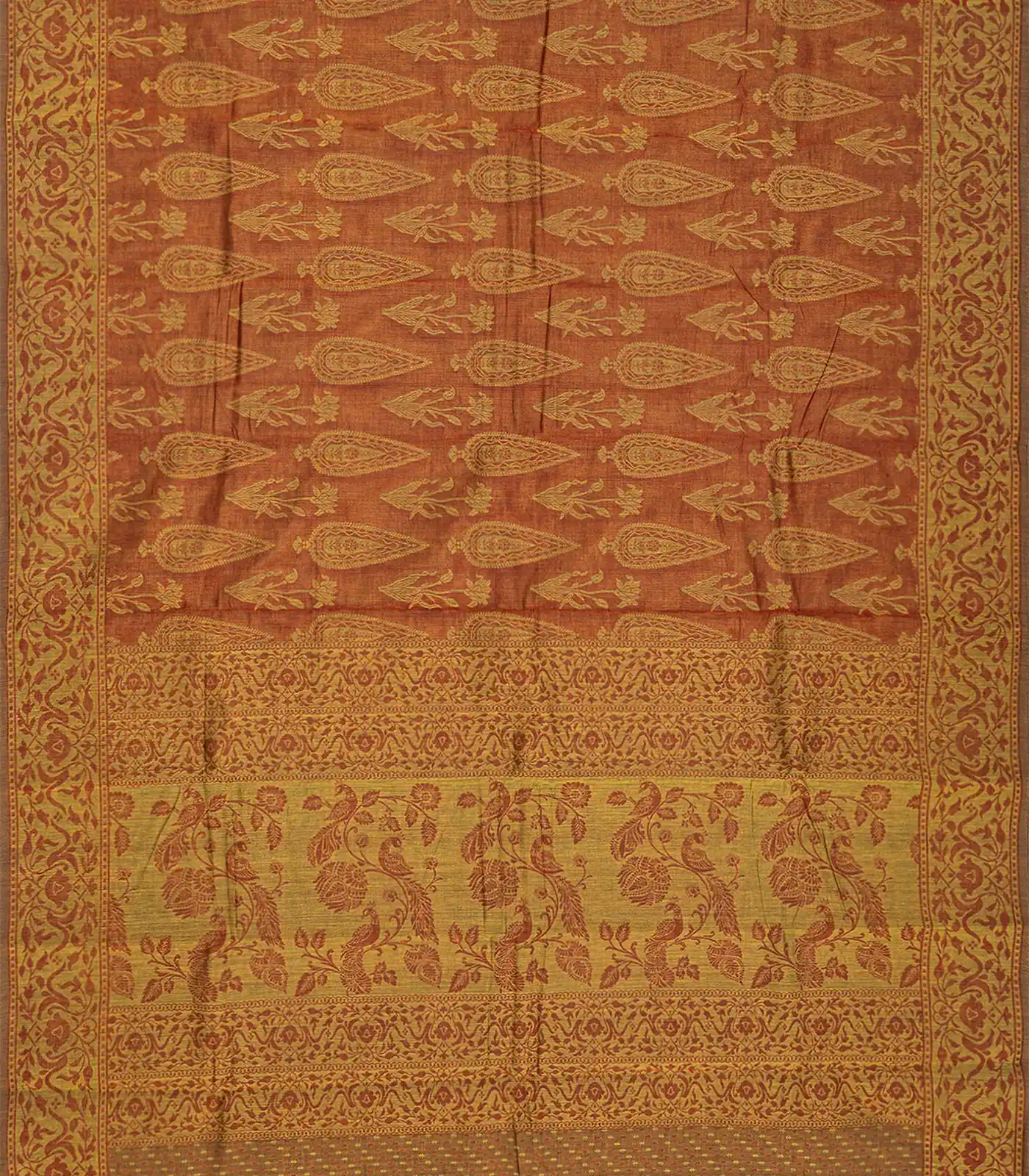 RmKV Rust Handloom Chirala Saree With Floral Motifs-Rust - view 2