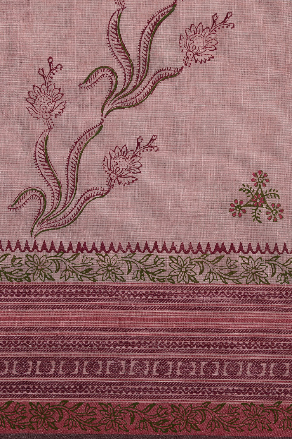 Kalanjali Ethnics Hand block printed cotton saree - view 3