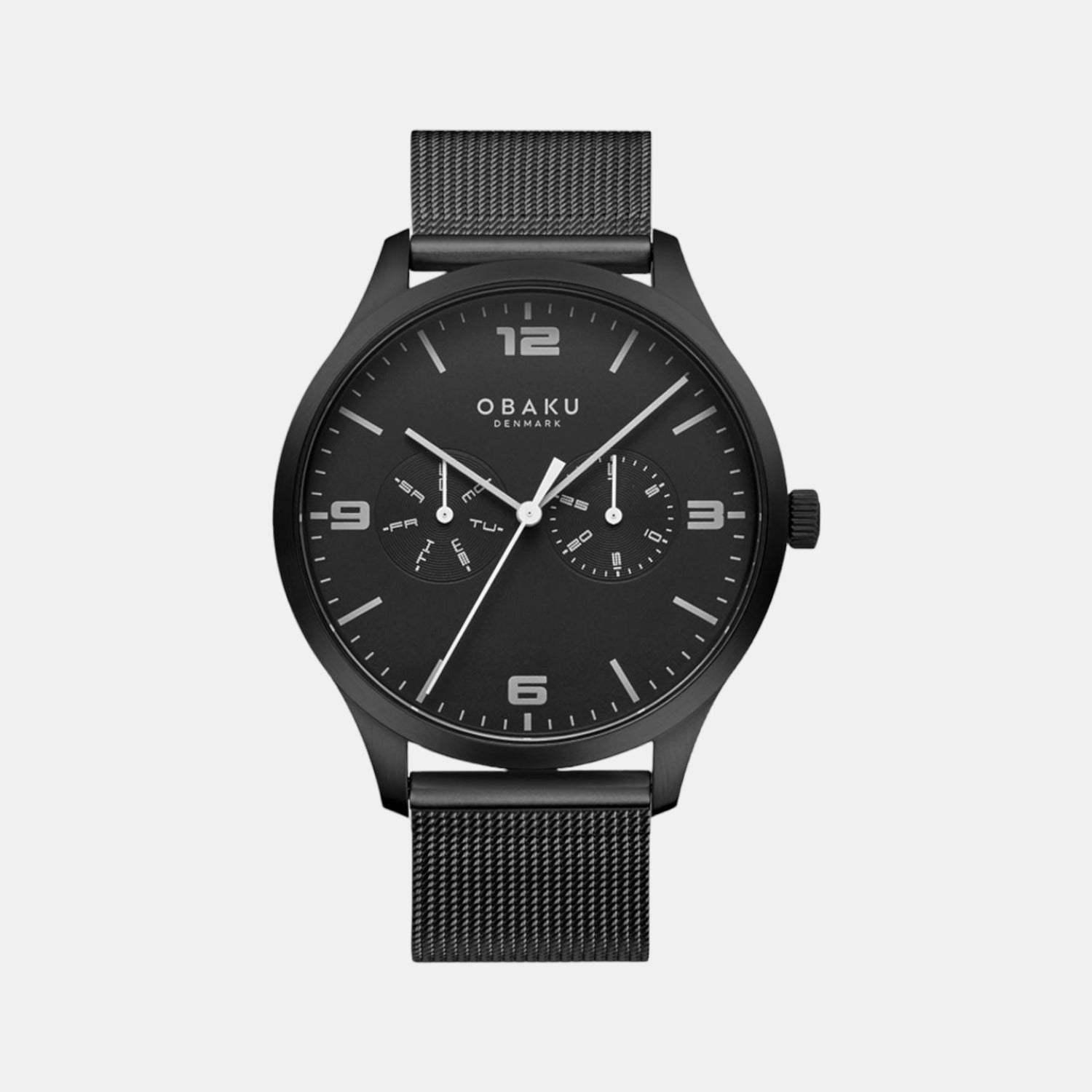 Obaku Ask Charcoal Men Quartz Black Dial Analog Stainless Steel Watch V249GMBBMB