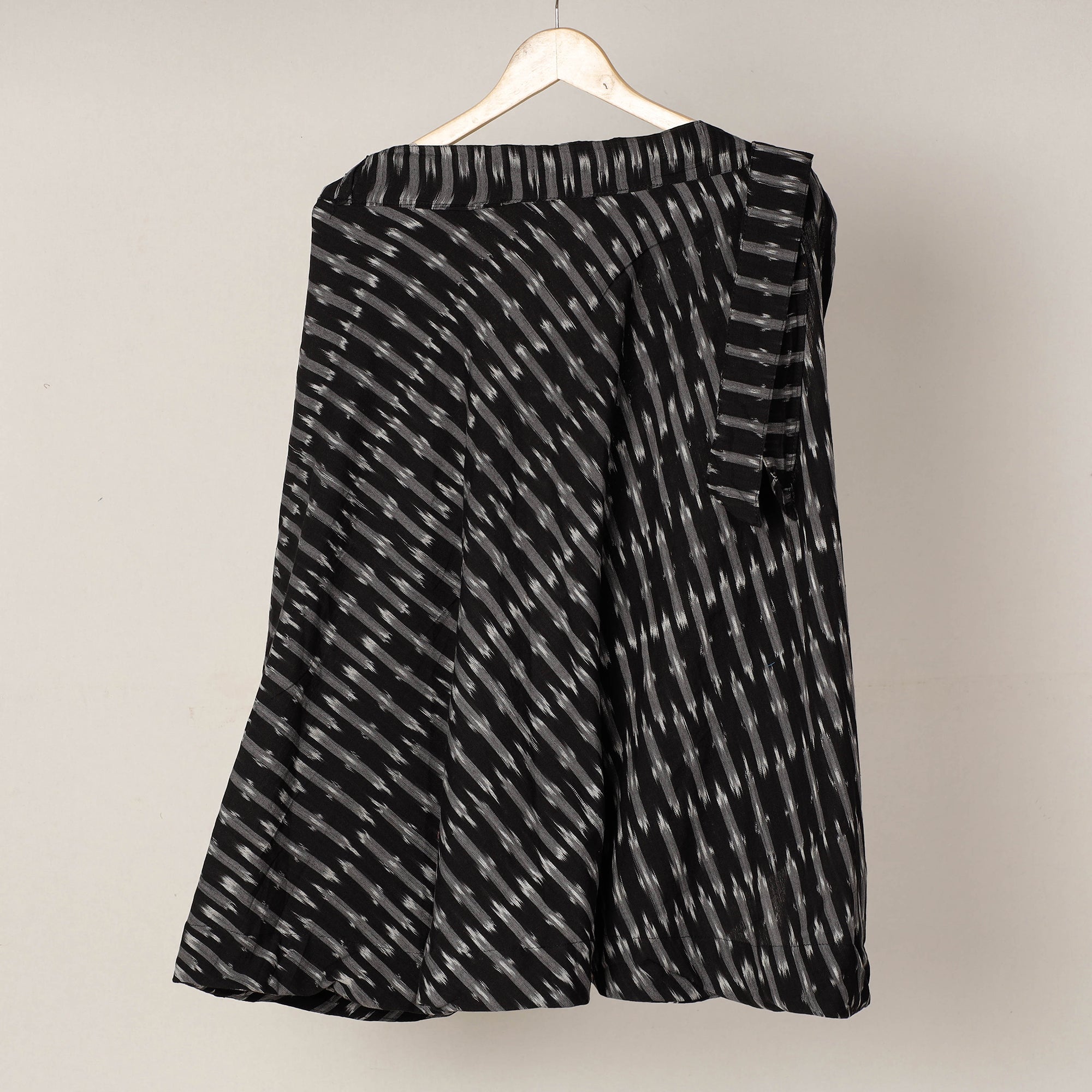 NOORI BAZAR Black - Wrap Around Cotton Pochampally Ikat Skirt