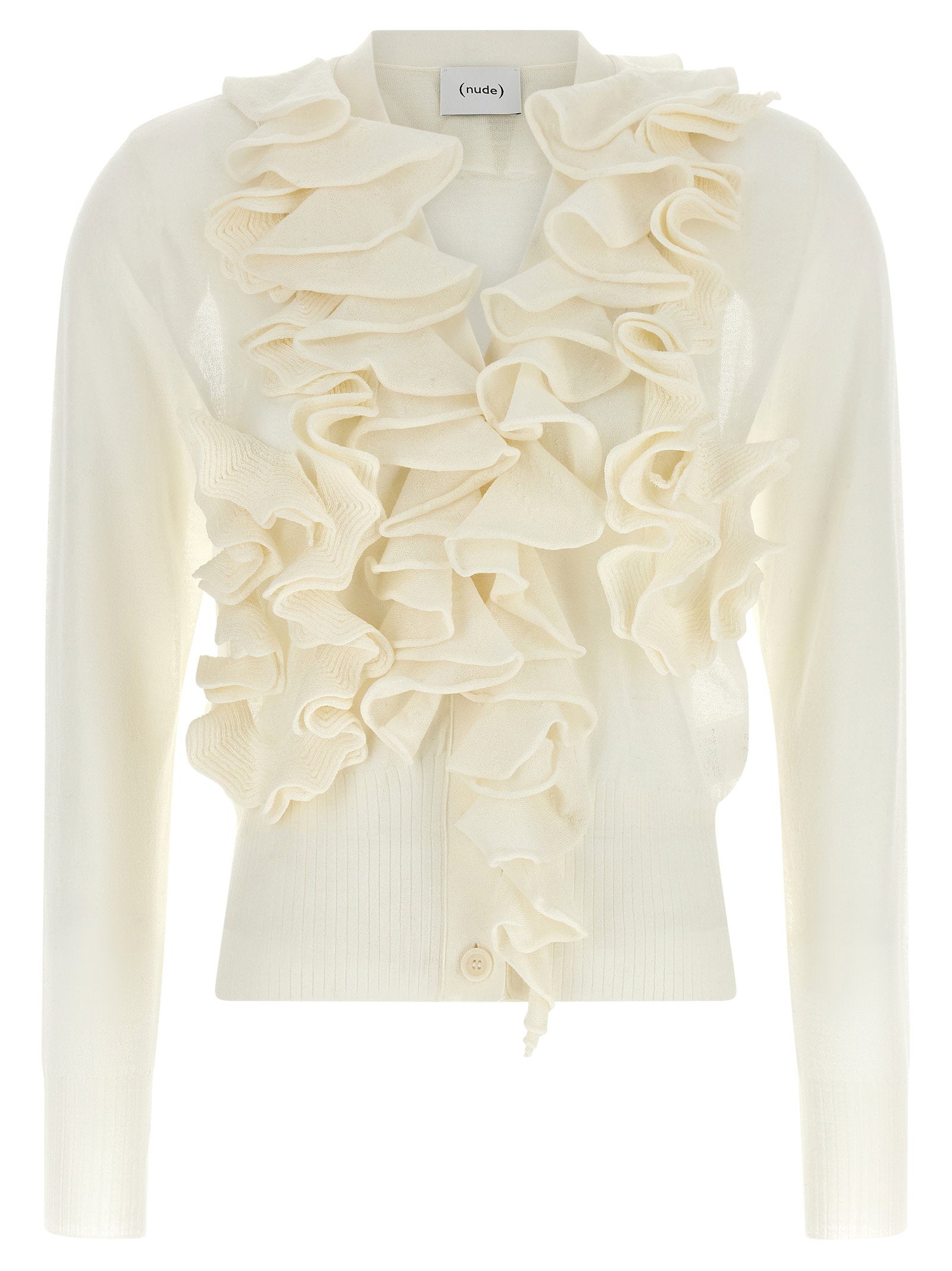 Nude Ruffle Cardigan