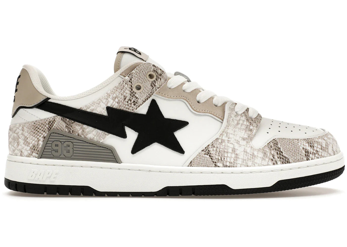 BAPE A Bathing Ape Sk8 Sta #1 Beige Snakeskin