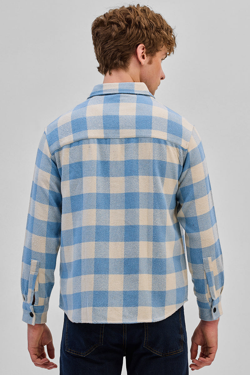 SNITCH Blue Flannel Checks Overshirt - view 6