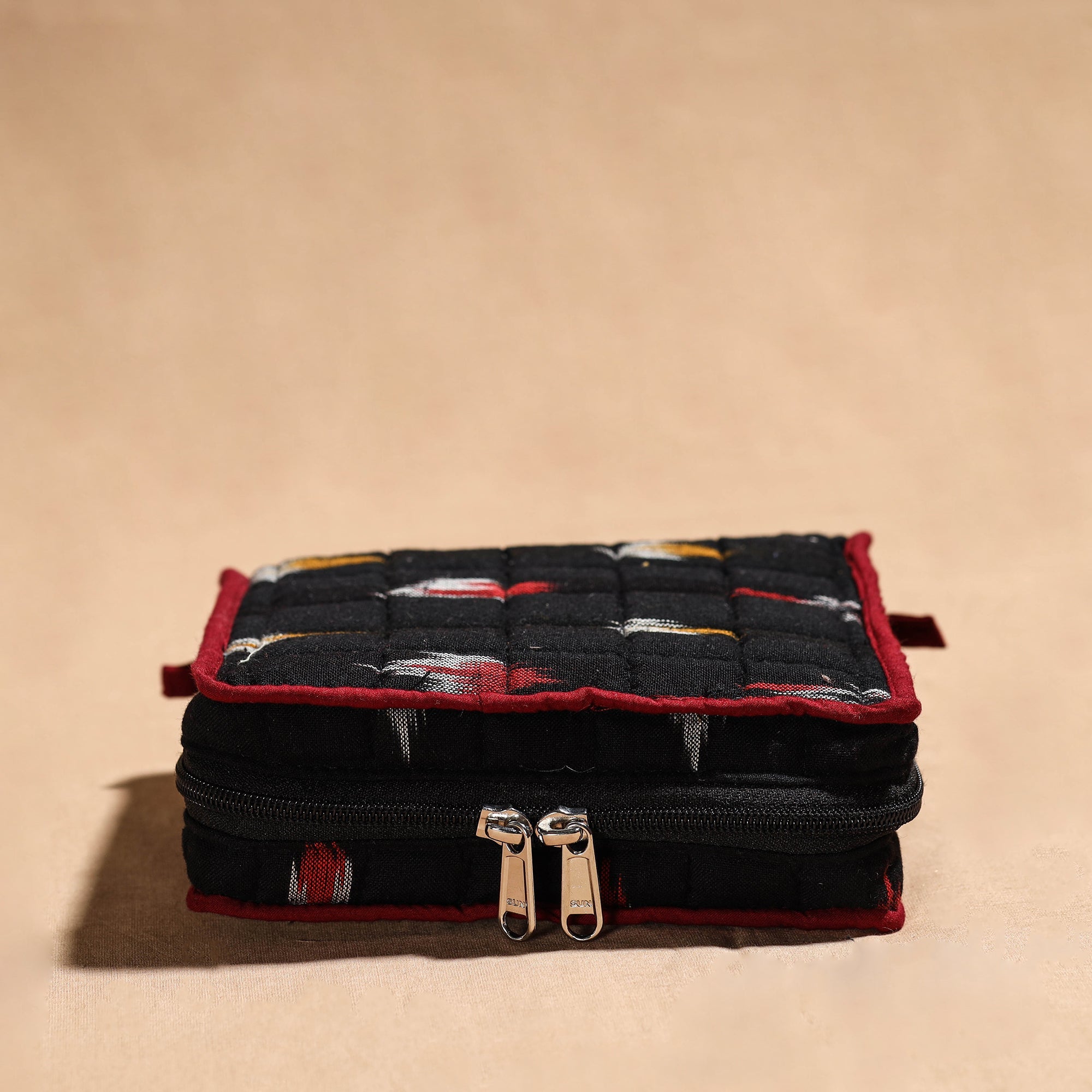 NOORI BAZAR Black - Handmade 4 Pockets Cotton Jewelry Bag 45