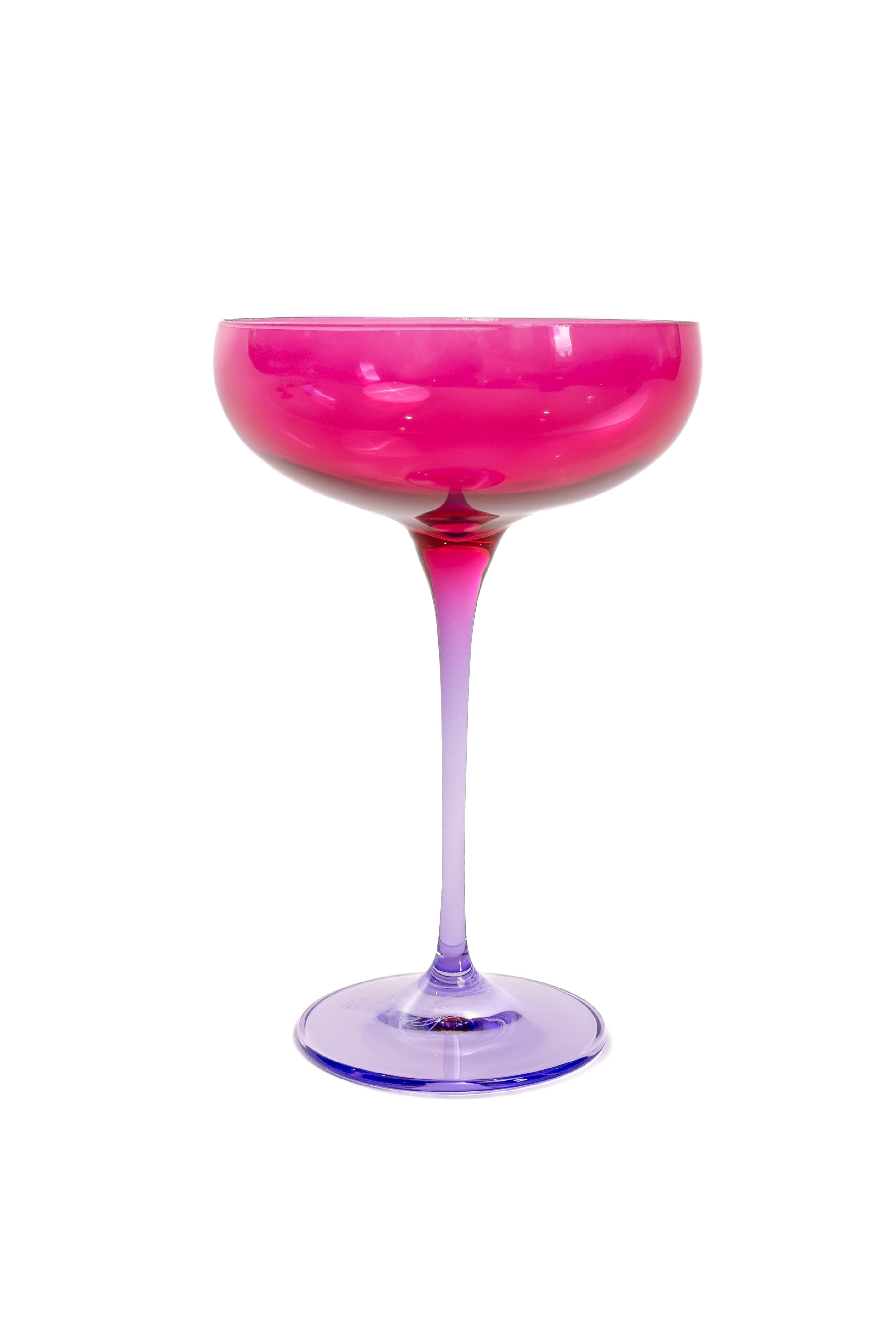 Estelle Colored Glass Estelle Colored Champagne Coupe - Set of 6 {Colorblock: Fuchsia + Lavender} - view 7