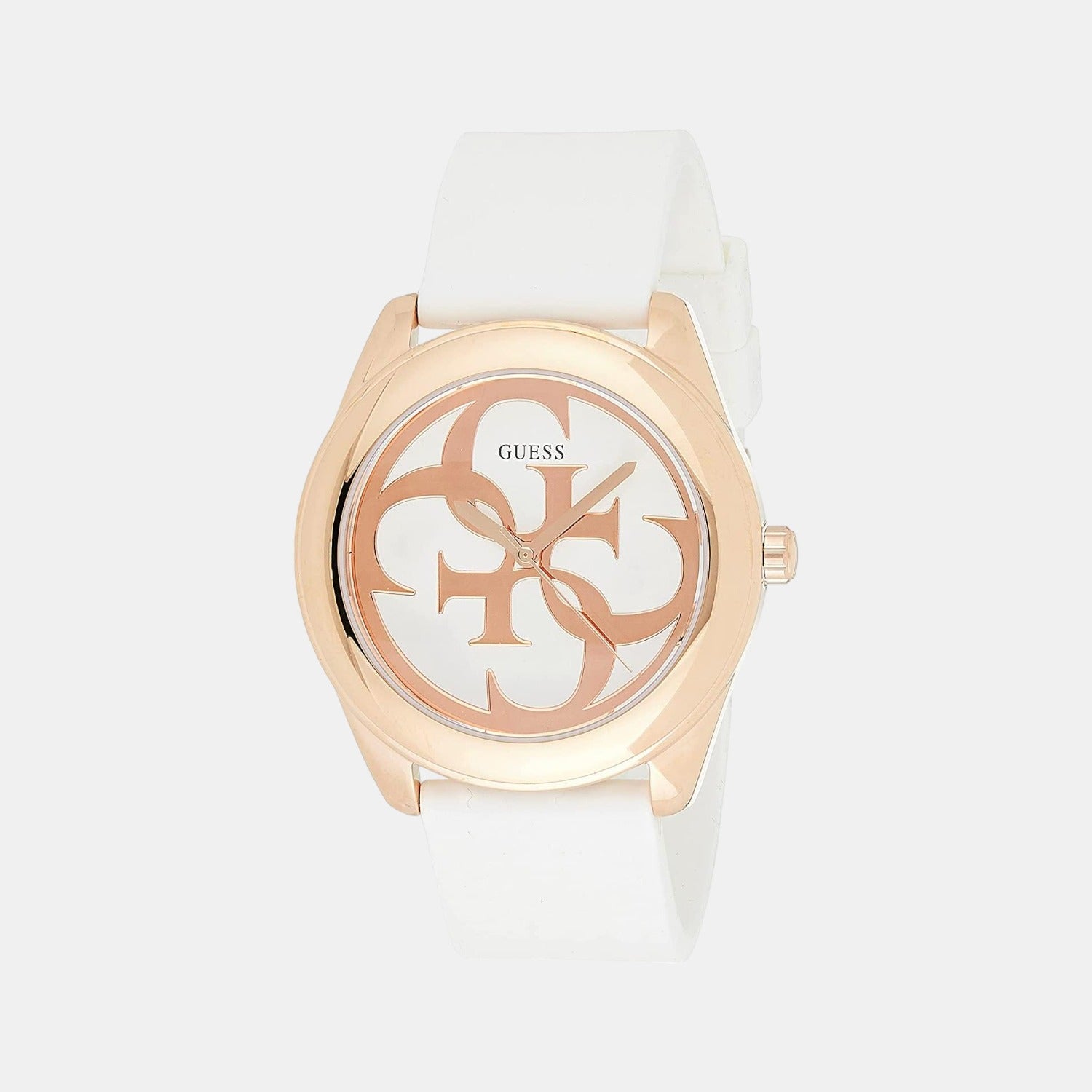 Guess G twist Women Quartz White Dial Analog Silicone Watch W0911L5