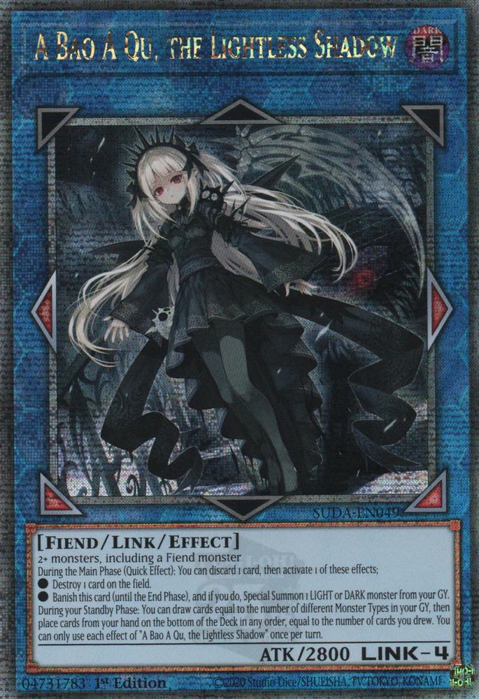 Yu-Gi-Oh! A Bao A Qu, the Lightless Shadow - SUDA-EN049 - Quarter Century Secret Rare - 1st Edition