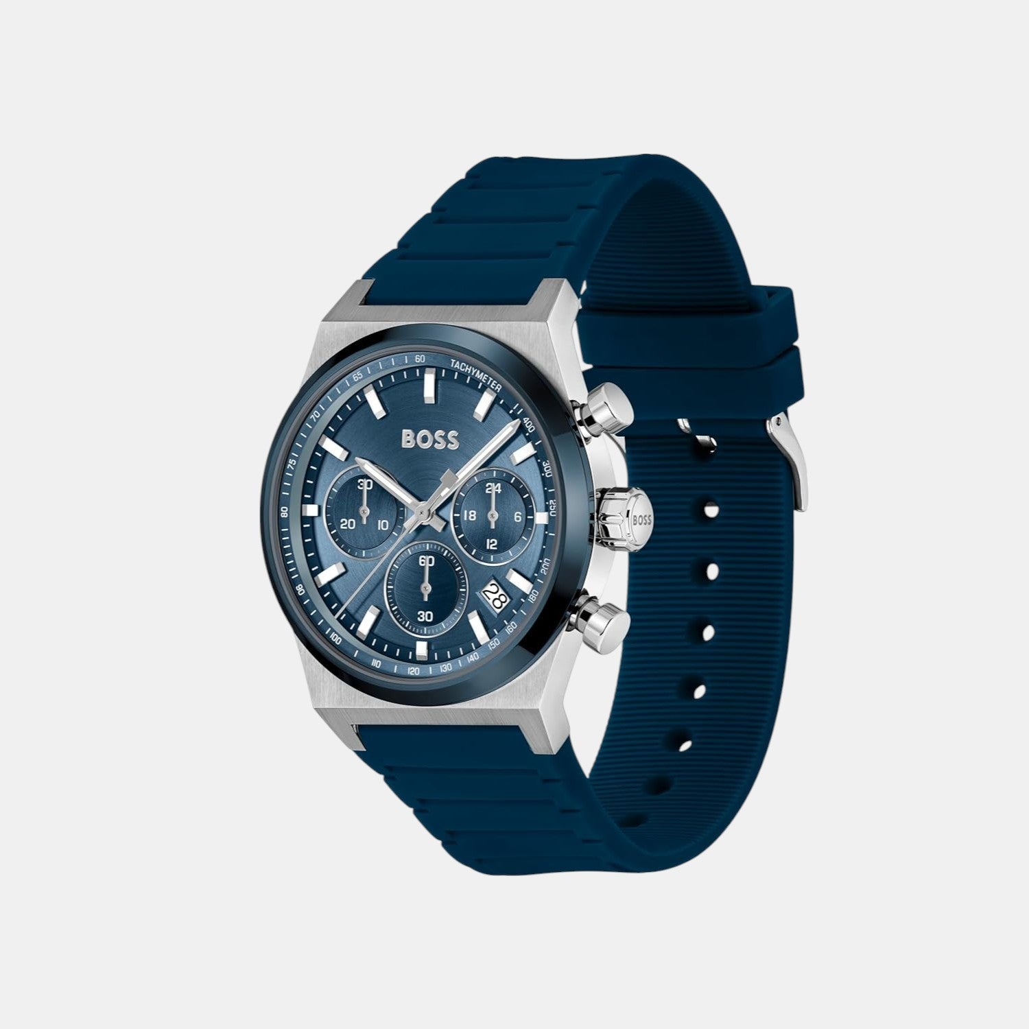 Boss Candor Chrono Men Quartz Blue Dial Chronograph Leather Watch 1514243 - view 2
