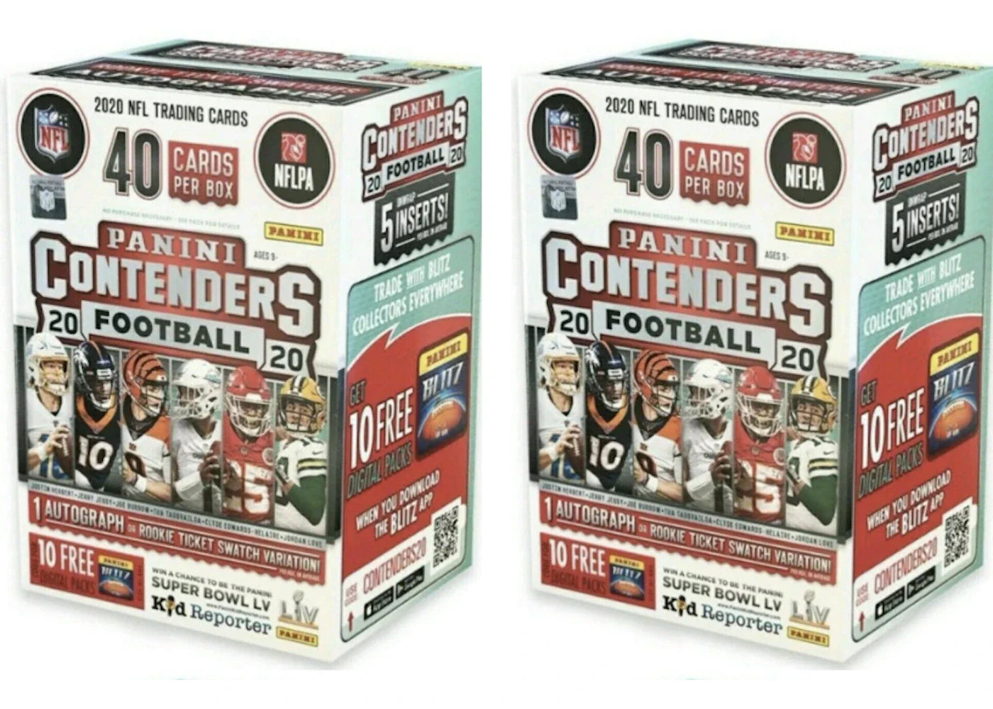 2020 Panini Contenders Football Blaster Box (5 Packs) 2x Lot
