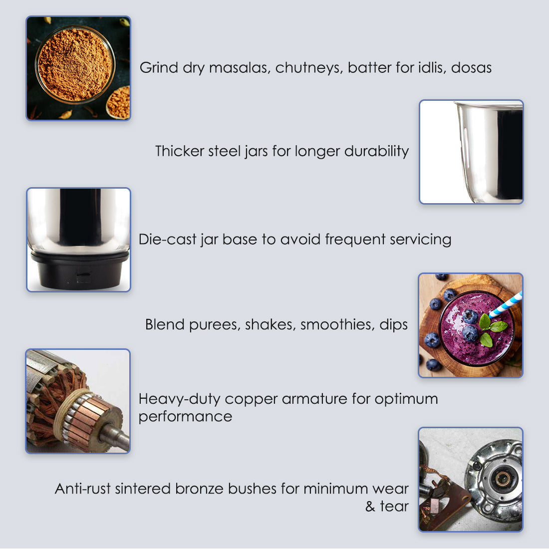 Wonderchef Capri Mixer Grinder 550W With 3 Stainless Steel Jars - view 13