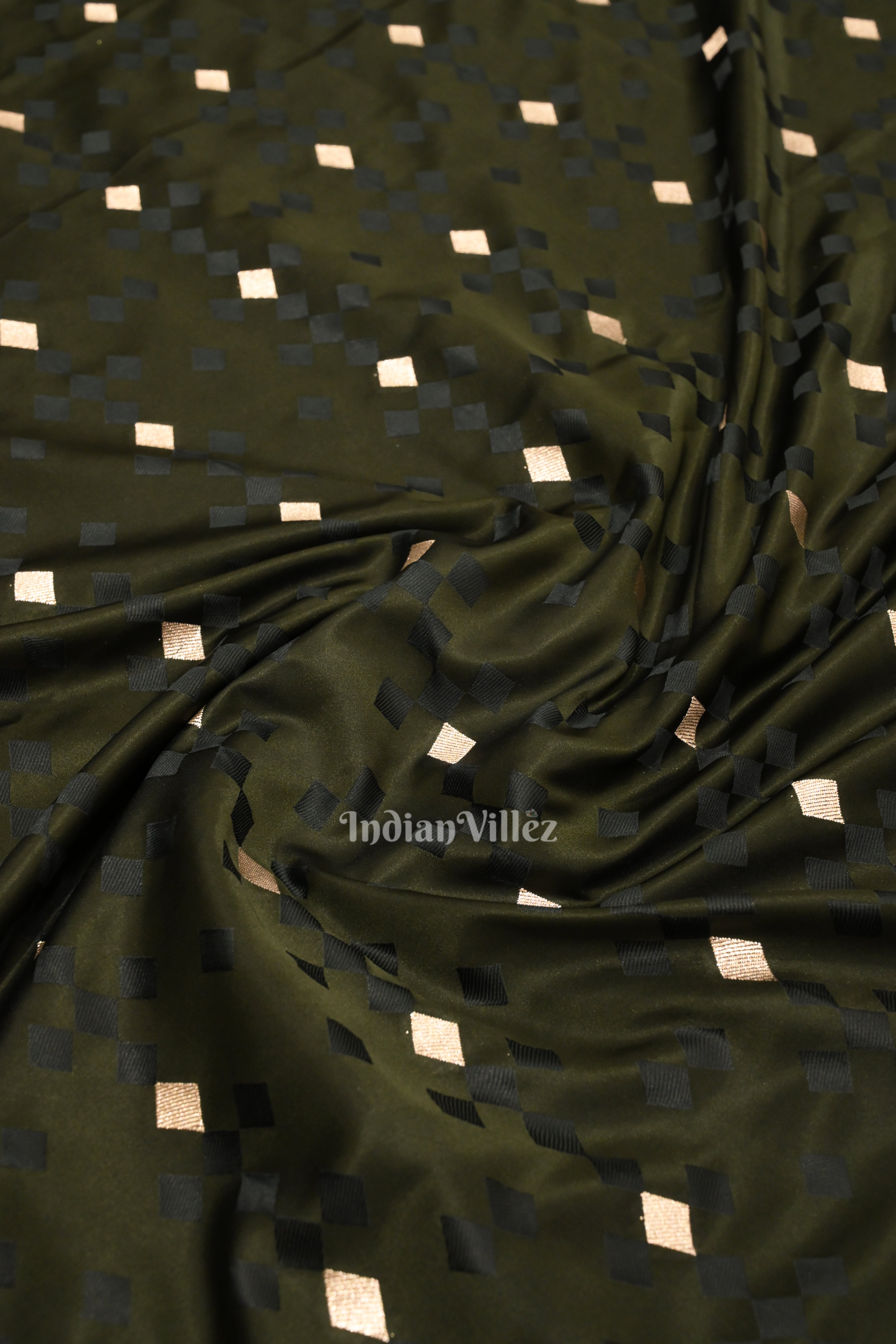 IndianVillèz Teal Green Soft Pure Mashru Satin Silk Banarasi Saree - view 2
