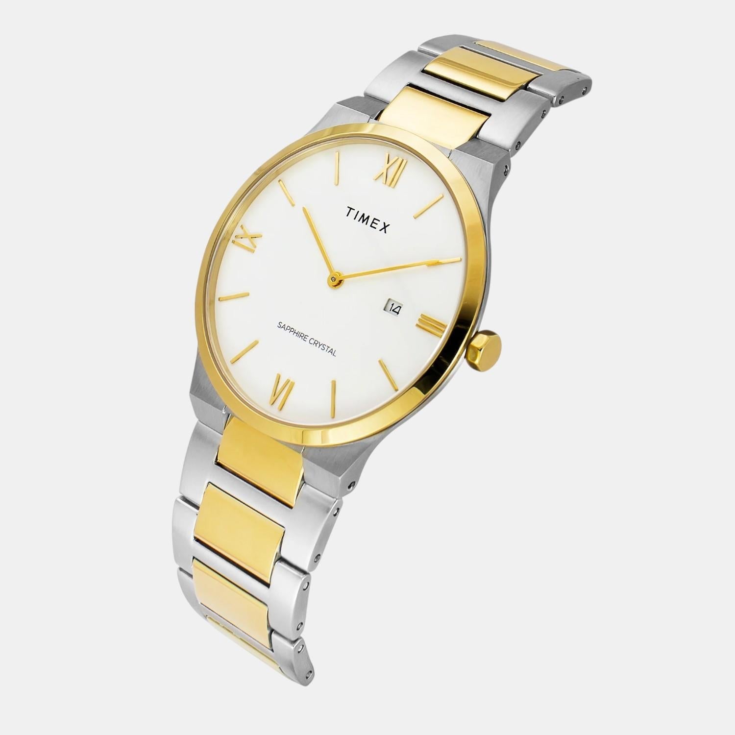 Timex Fashion Men Quartz White Dial Analog Stainless Steel Watch TWEG23606 - view 2