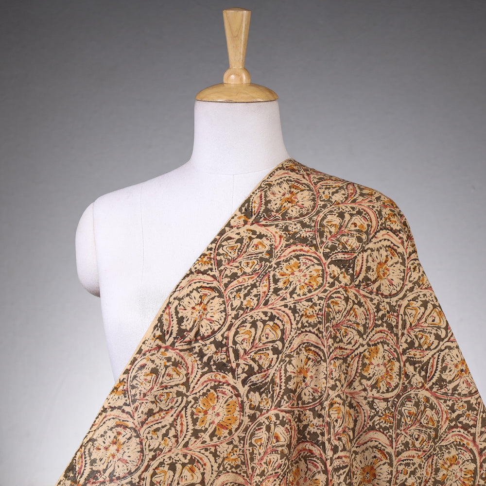 SOUTH KARGHA Brown - Kalamkari Block Printed Natural Dyed Cotton Fabric