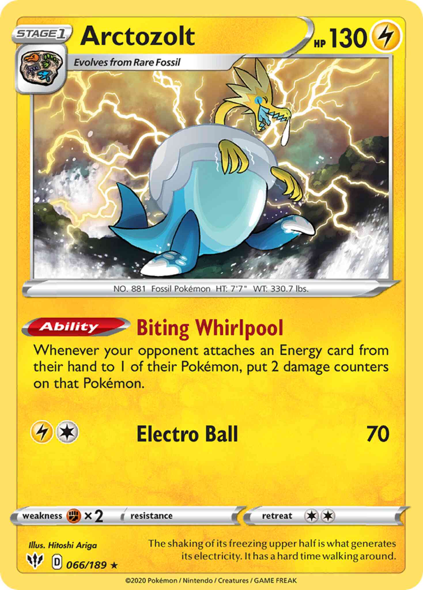 Rare holo swsh3-066 – Pokémon Arctozolt - 066/189 - Rare Holo [swsh3-066] [Holo]