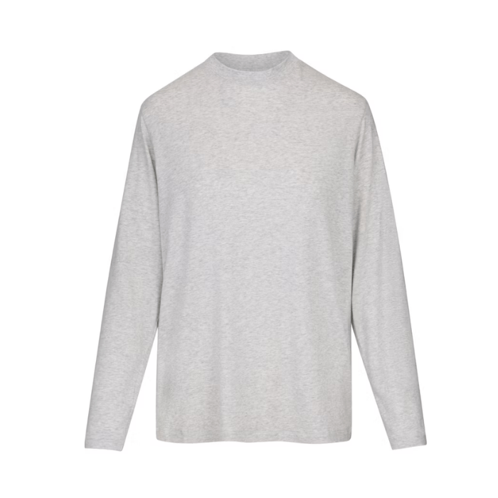 HYPE ELIXIR Skims Boyfriend Long Sleeve T-Shirt Light Heather Grey