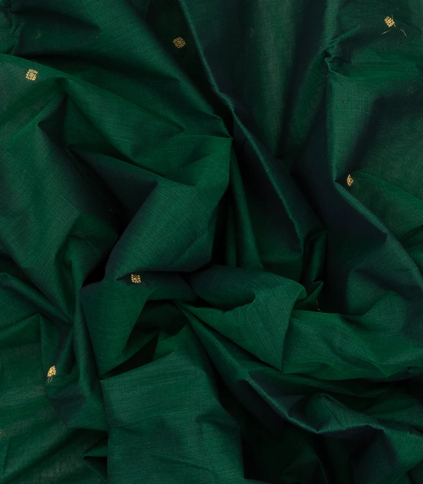 RmKV Bottle Green Handloom Kanchi Cotton Saree With Diamond Buttas - view 3