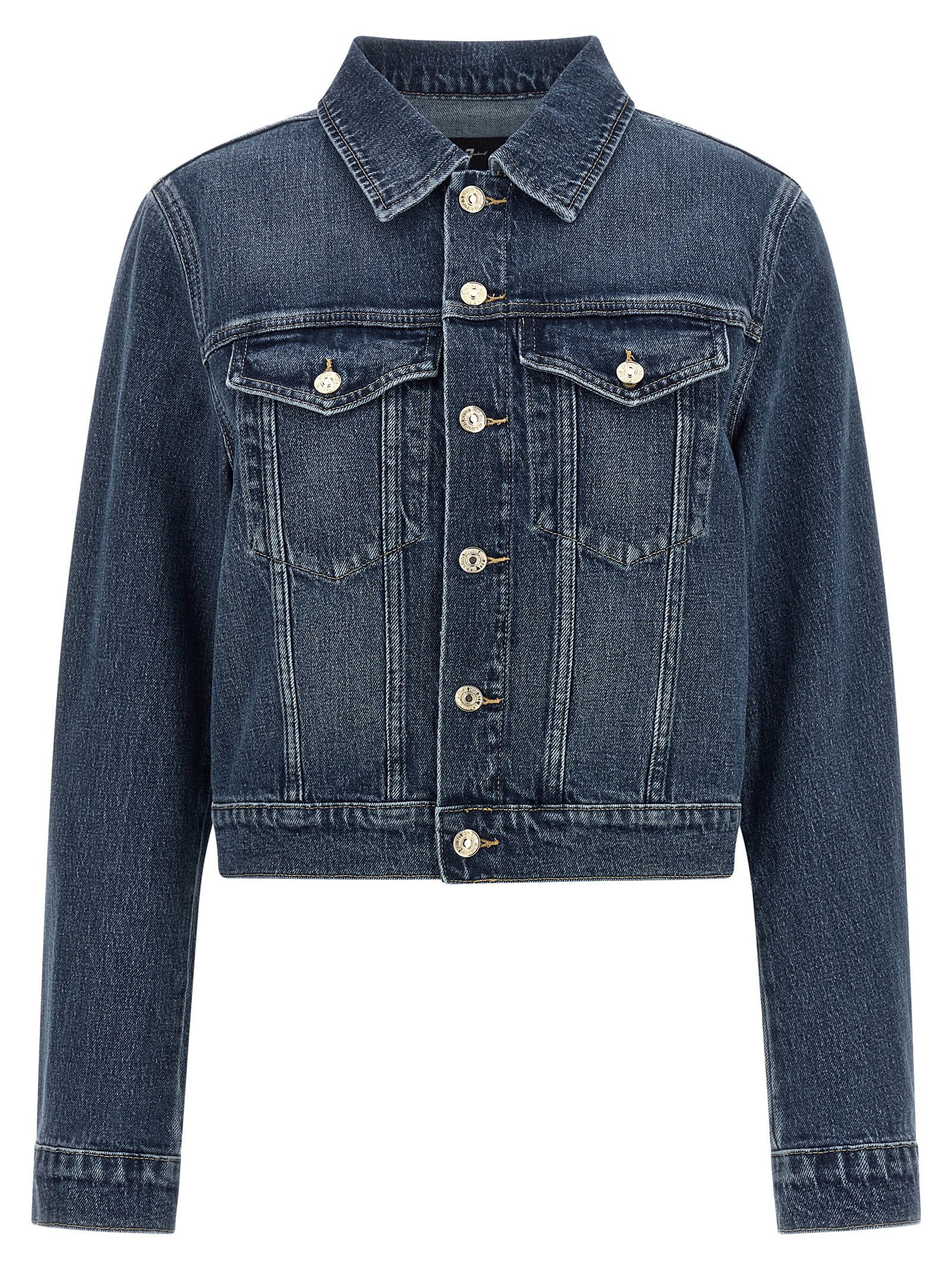 7 For All Mankind Darted Shrunken Jacket – 99% cotton, 1% elastane