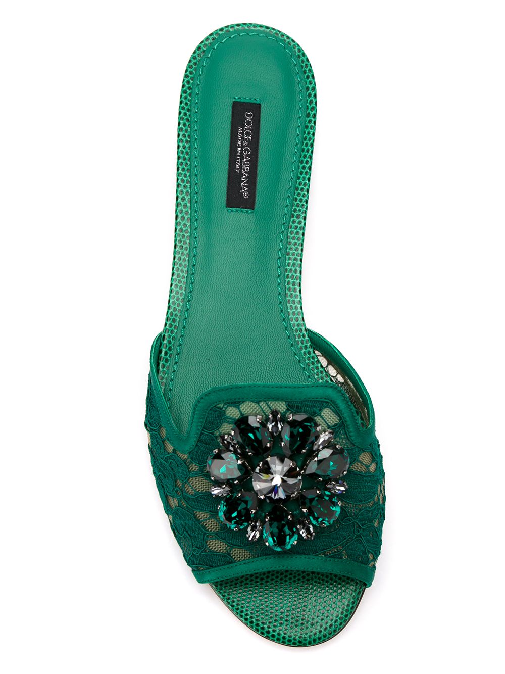 Dolce & Gabbana Slippers in lace with crystals - view 4
