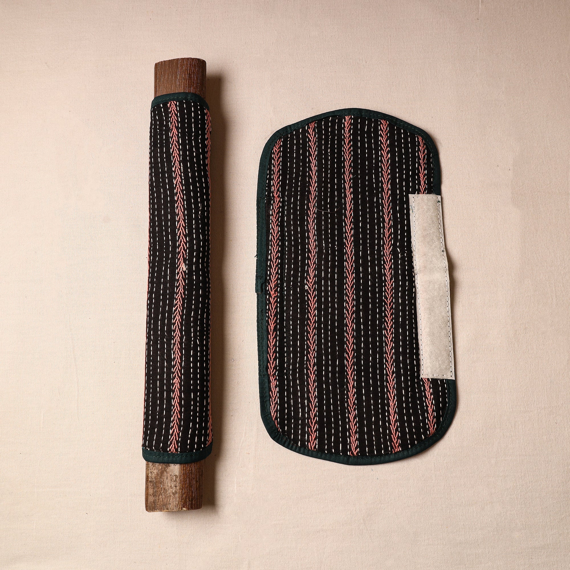 ASALKAAR Bengal Kantha Work Handmade Fridge Handle Cover (Set of 2) 30