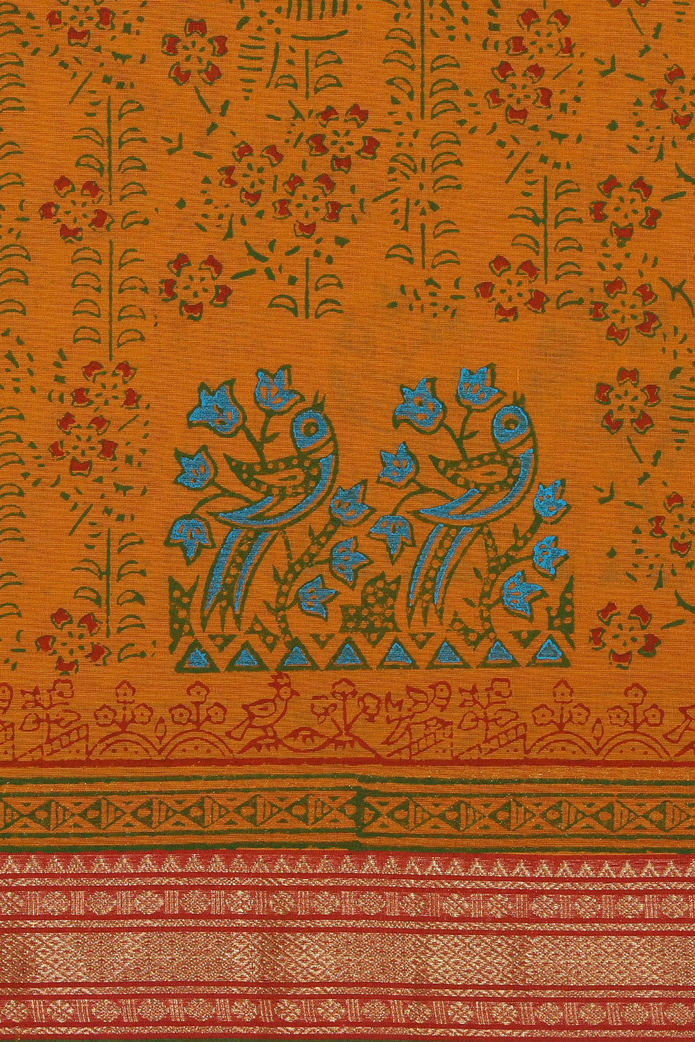 Kalanjali Ethnics Hand block printed cotton saree - view 3