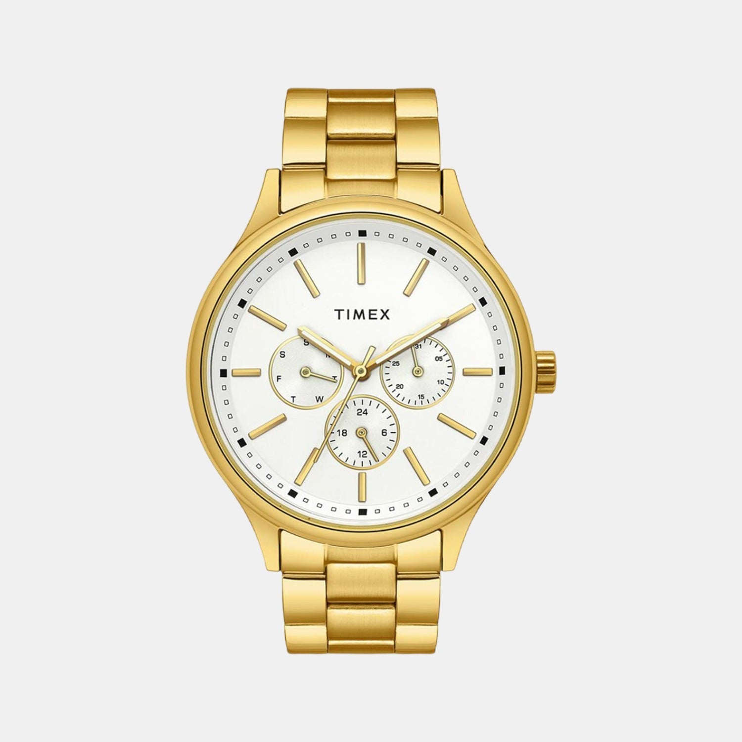 Timex Fashion Men Quartz Silver Dial Chronograph Stainless Steel Watch TWEG18416