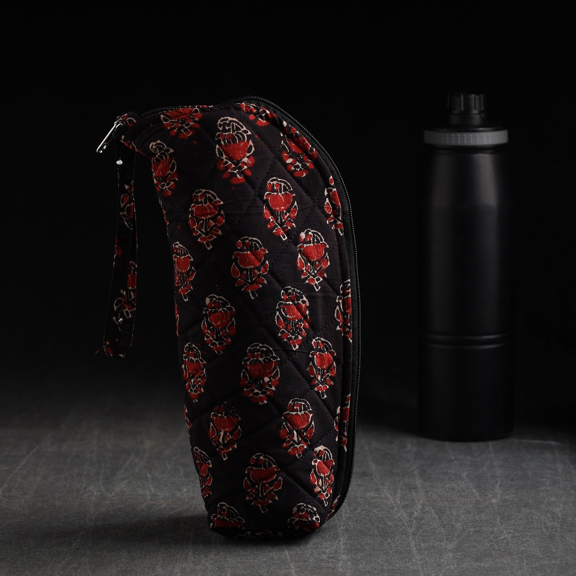 JALPARI Black - Handmade Cotton 1L Water Bottle Cover 12