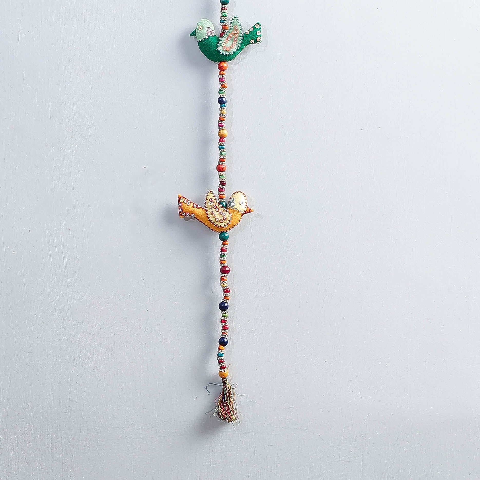 WITH LOVE BY KANIKA Bird - Handmade Felt & Beadwork Wall Hanging - view 2