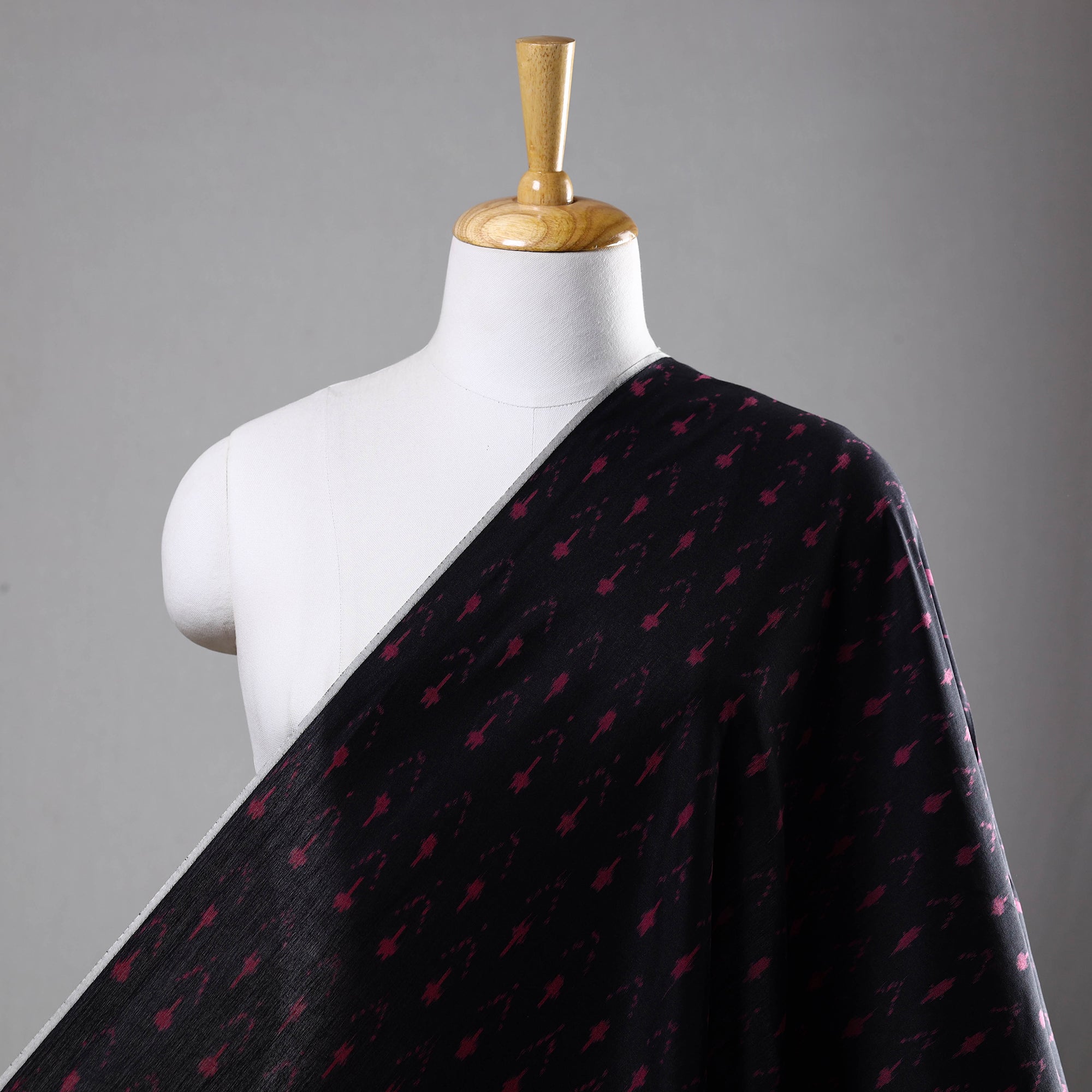 SOUTH KARGHA Black - Mercerised Cotton Pochampally Ikat Fabric 06