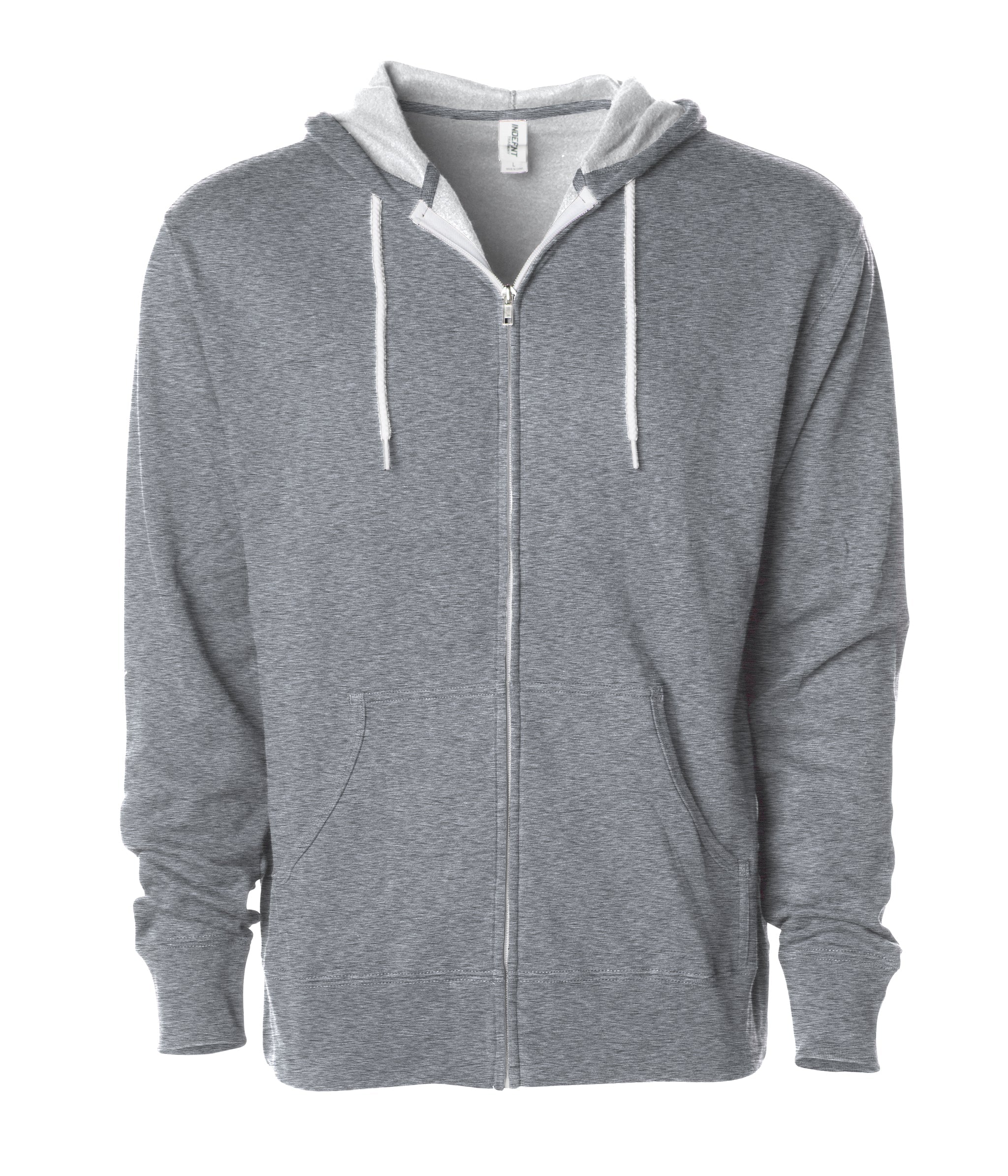 Independent Trading Company Unisex Lightweight Fitted Zip Hooded Sweatshirt