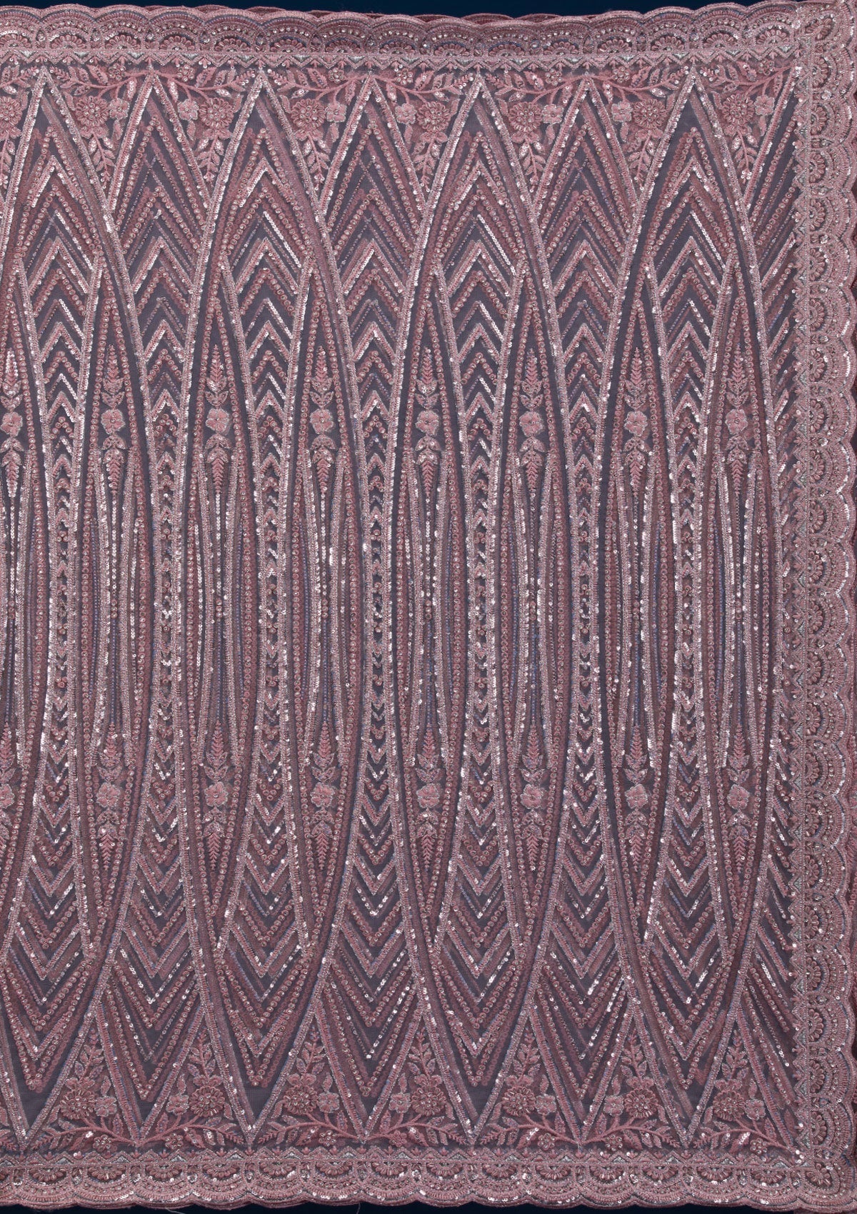 Koskii Onion Pink Sequins Net Saree – Women's - view 8