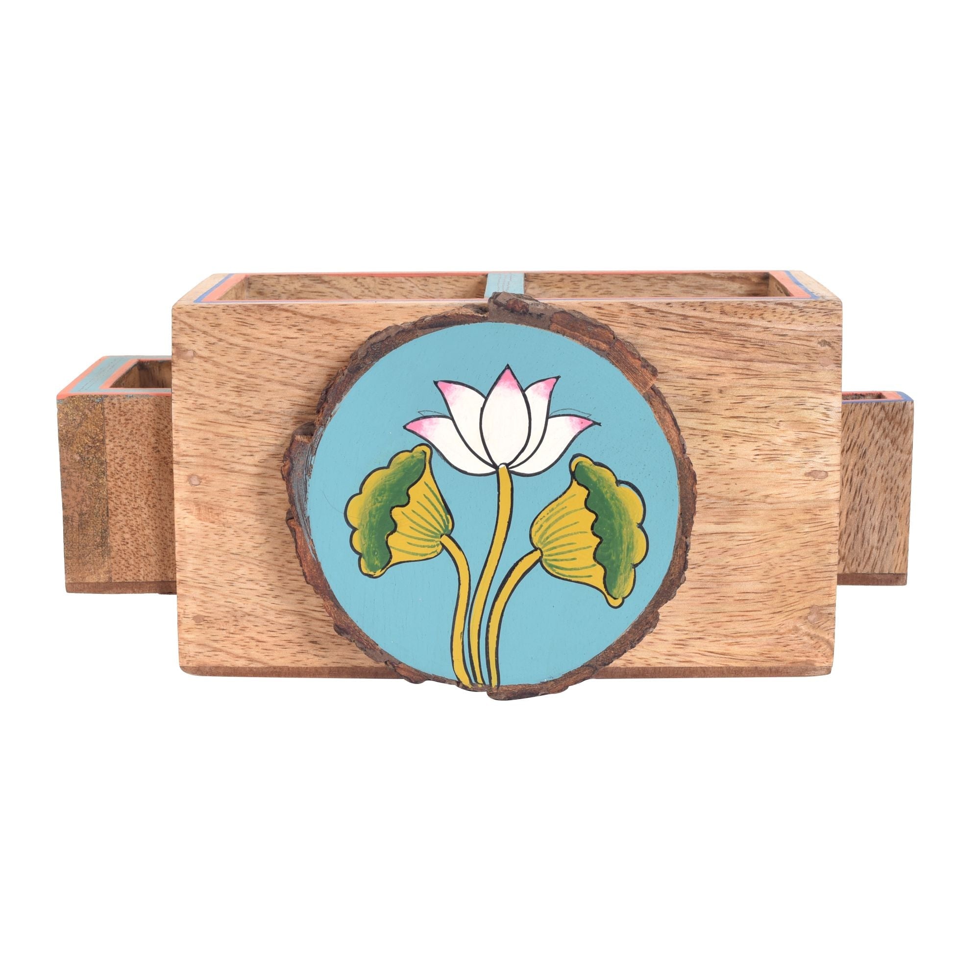 ART CREATIONS BY SUMAN SONTHALIA Beige - Pichhwai Iteeha Cutlery Holder Box - view 5