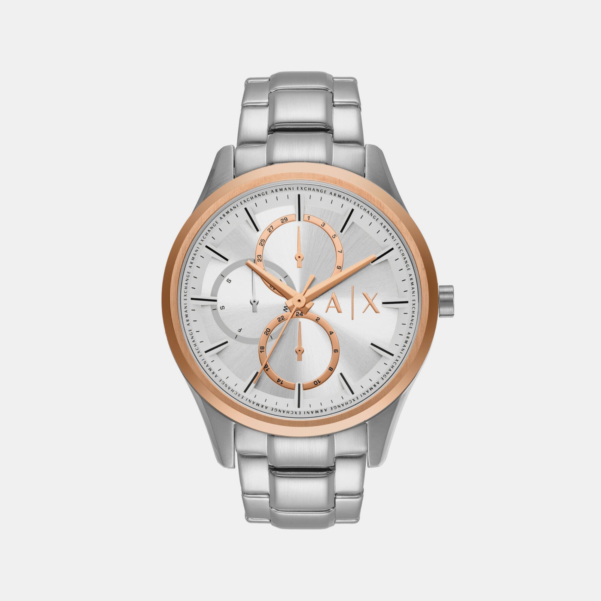 Armani Exchange Dante Men Quartz Silver Dial Chronograph Stainless Steel Watch AX1870