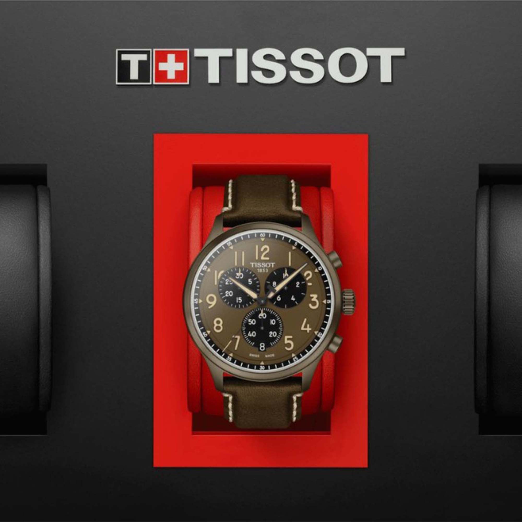 Tissot CHRONO XL Men Quartz Khaki Dial Chronograph Leather Watch T1166173609200 - view 5