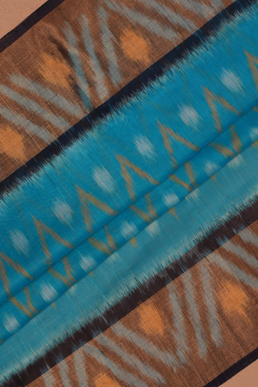 Kalanjali Ikat Cotton-Silk Blue Saree – Women's - view 2