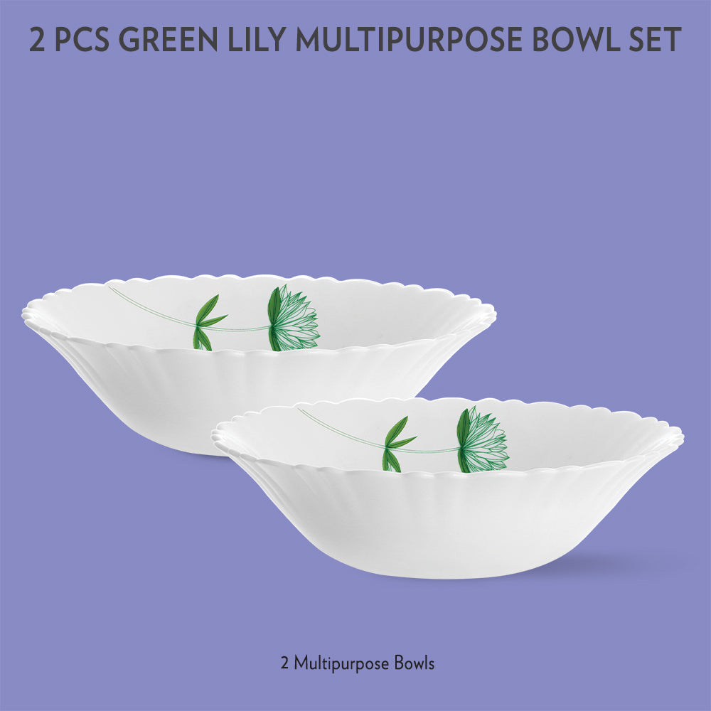 My Borosil Larah by Borosil Green Lily Multipurpose Bowl