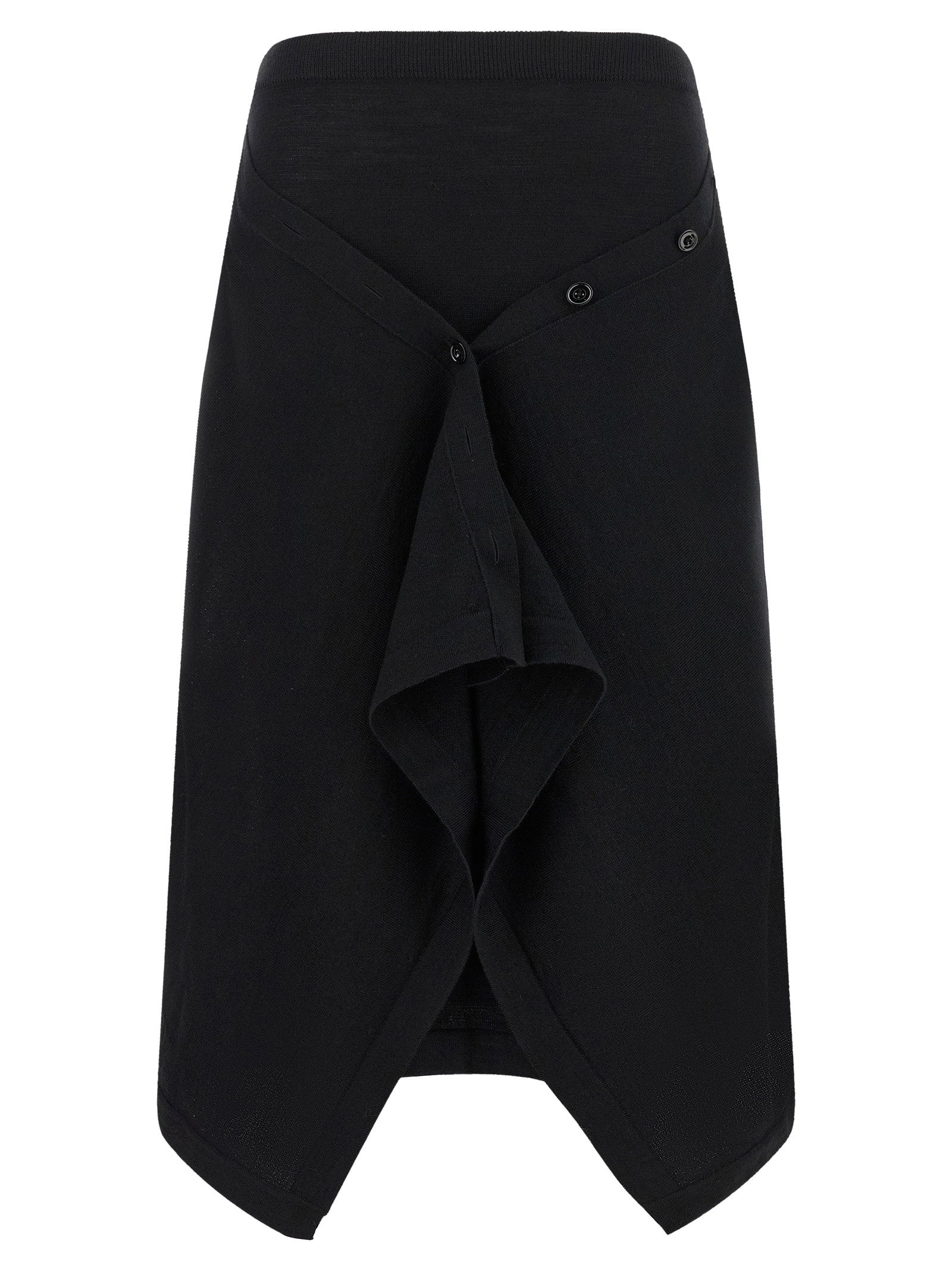 Lemaire Button Asymmetrical Skirt – 51% wool, 49% acrylic