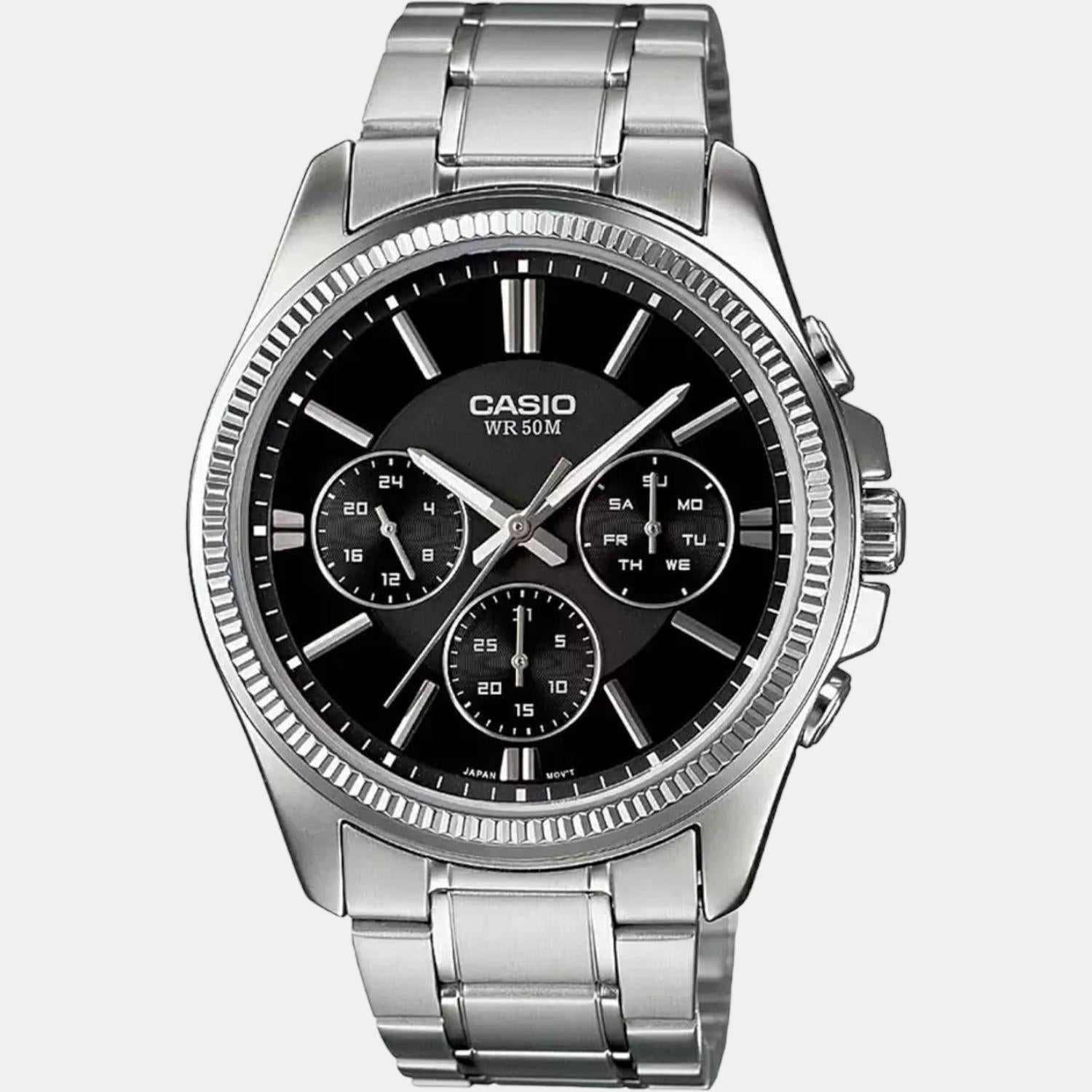 Casio Enticer Men Quartz Black Dial Chronograph Stainless Steel Watch A836 - view 2