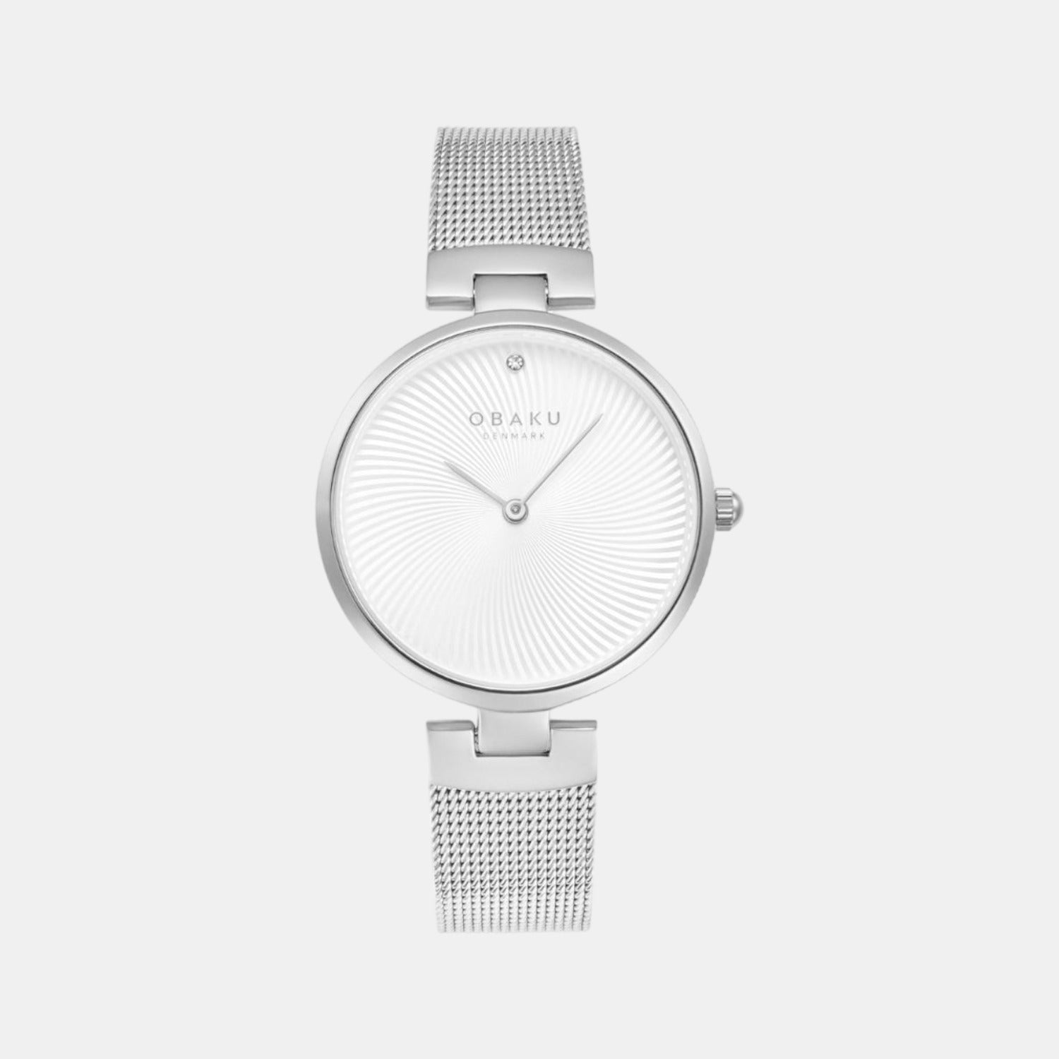 Obaku Diamant Women Quartz White Dial Analog Stainless Steel Watch V256LXCIMC