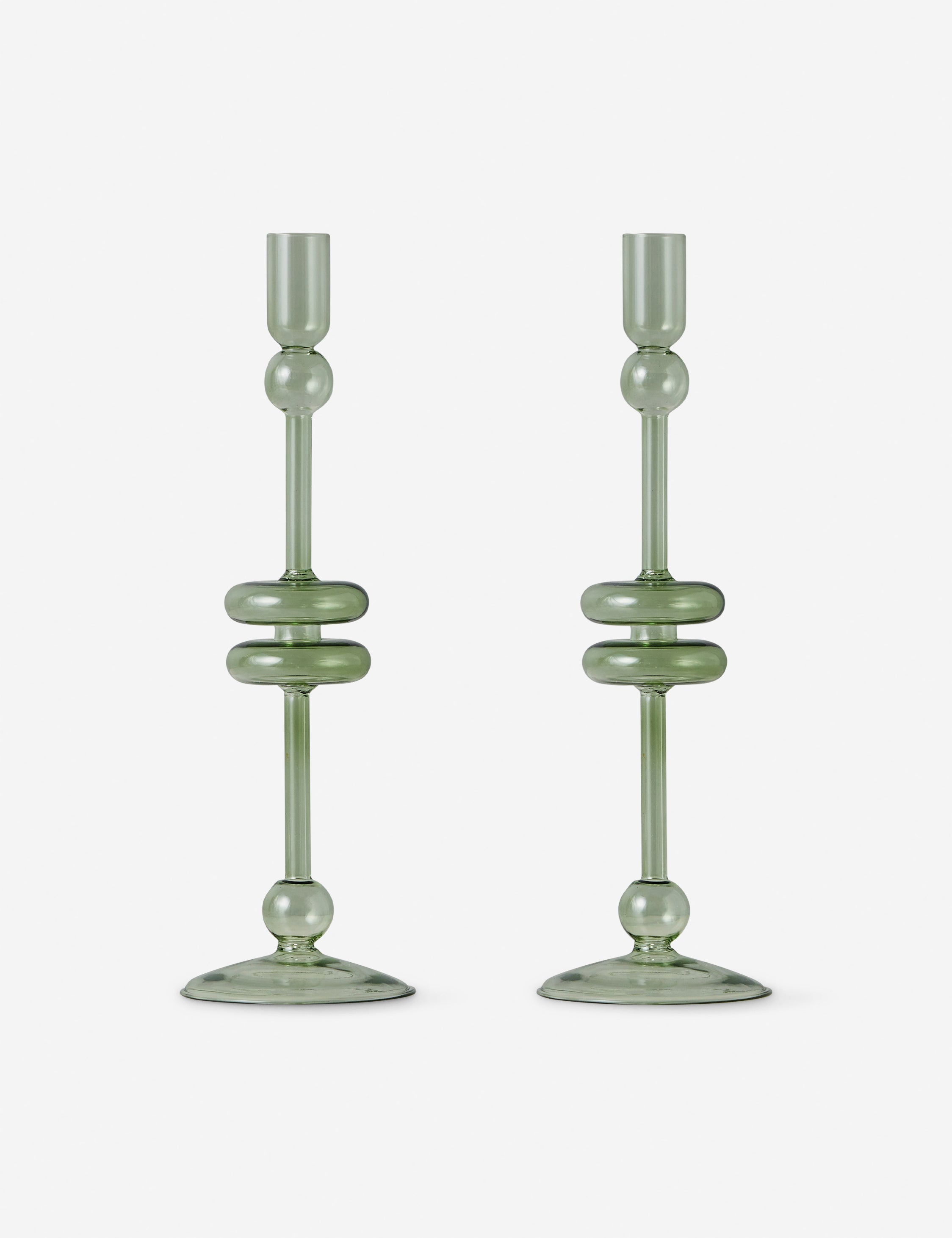 Lulu and Georgia Glass Candlestick Pair (Set of 2) by etúHOME - view 12