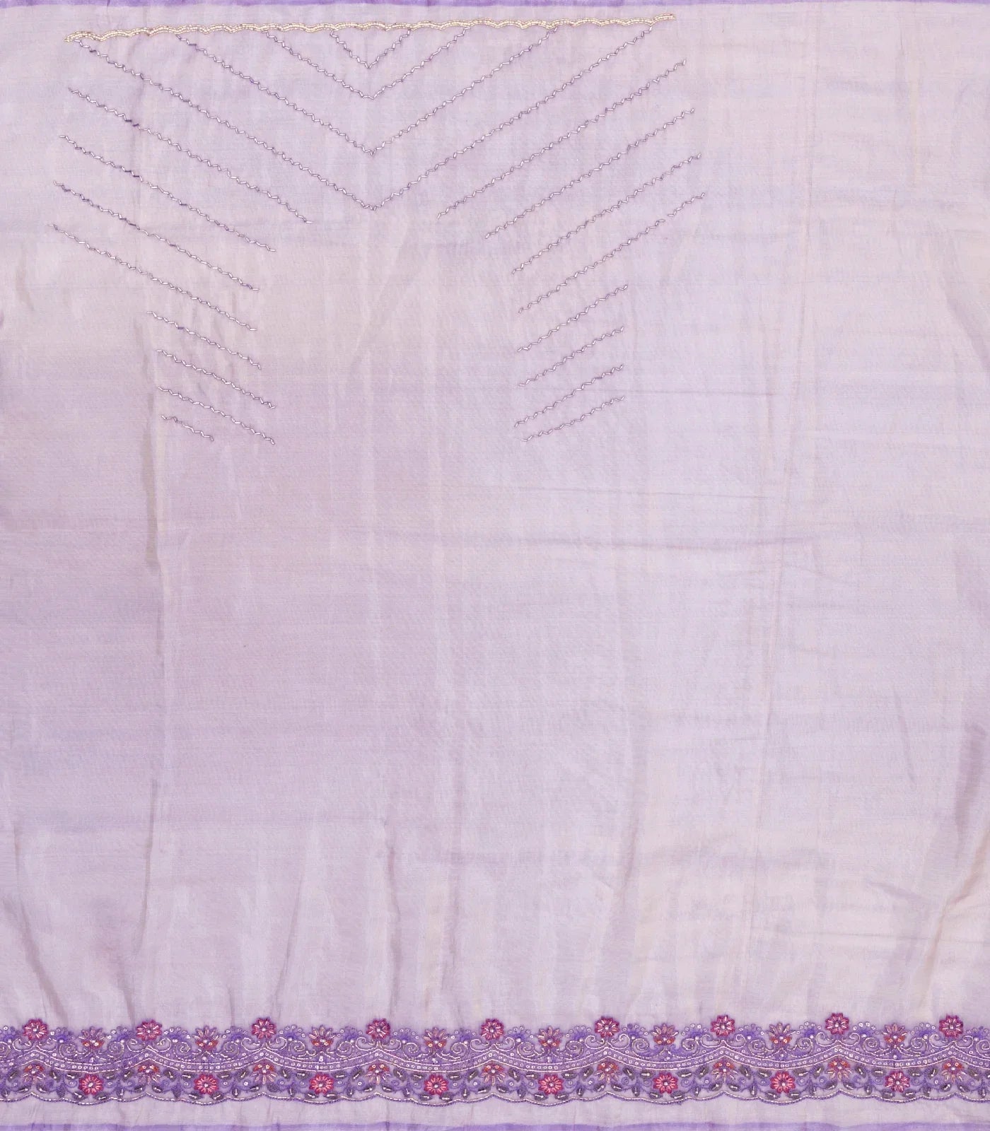 RmKV Lavender Woven Blended Viscose Saree With Embroidered Sequin Motifs - view 4