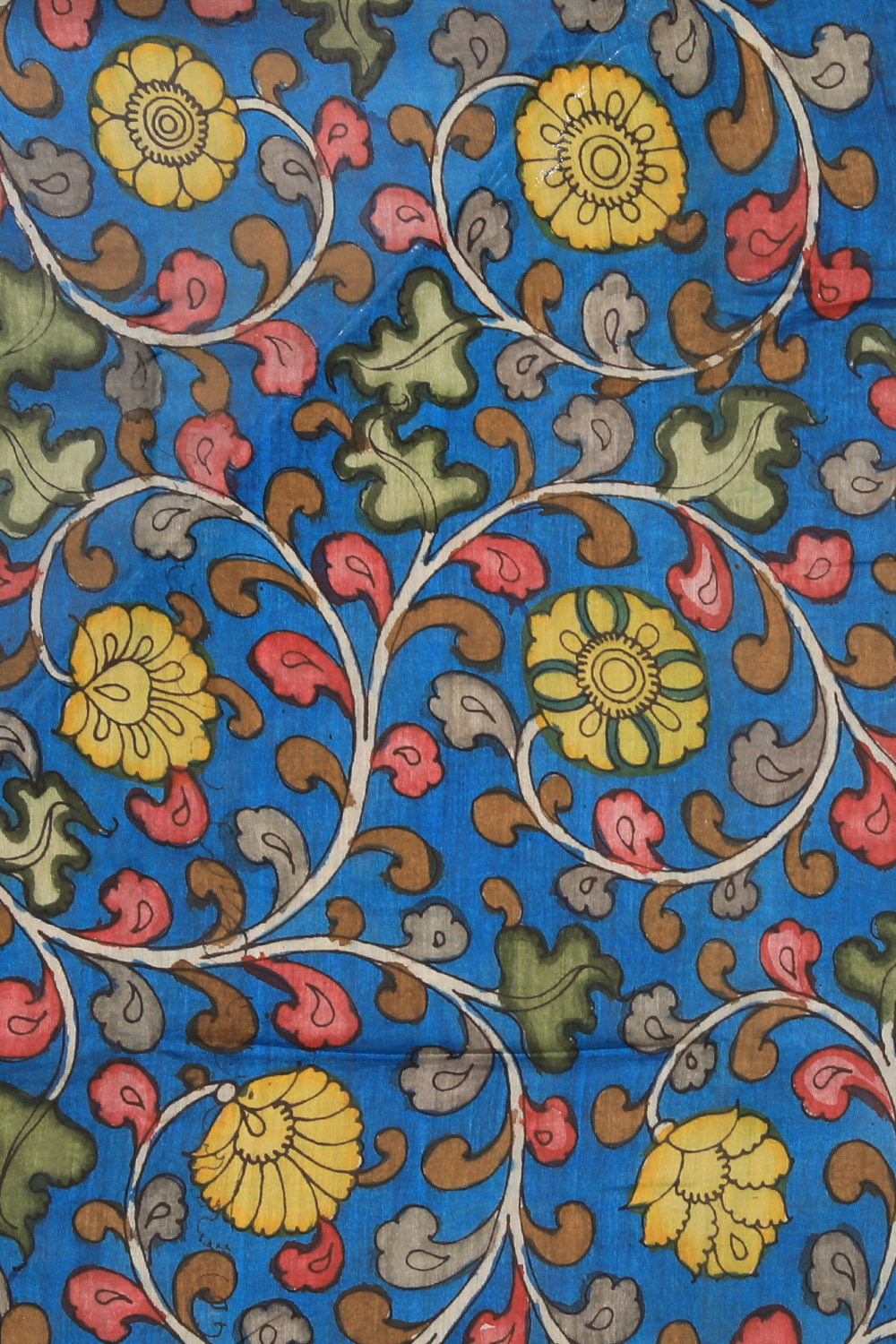 Kalanjali Kalamkari Hand-Painted Blue Saree – Women's - view 2