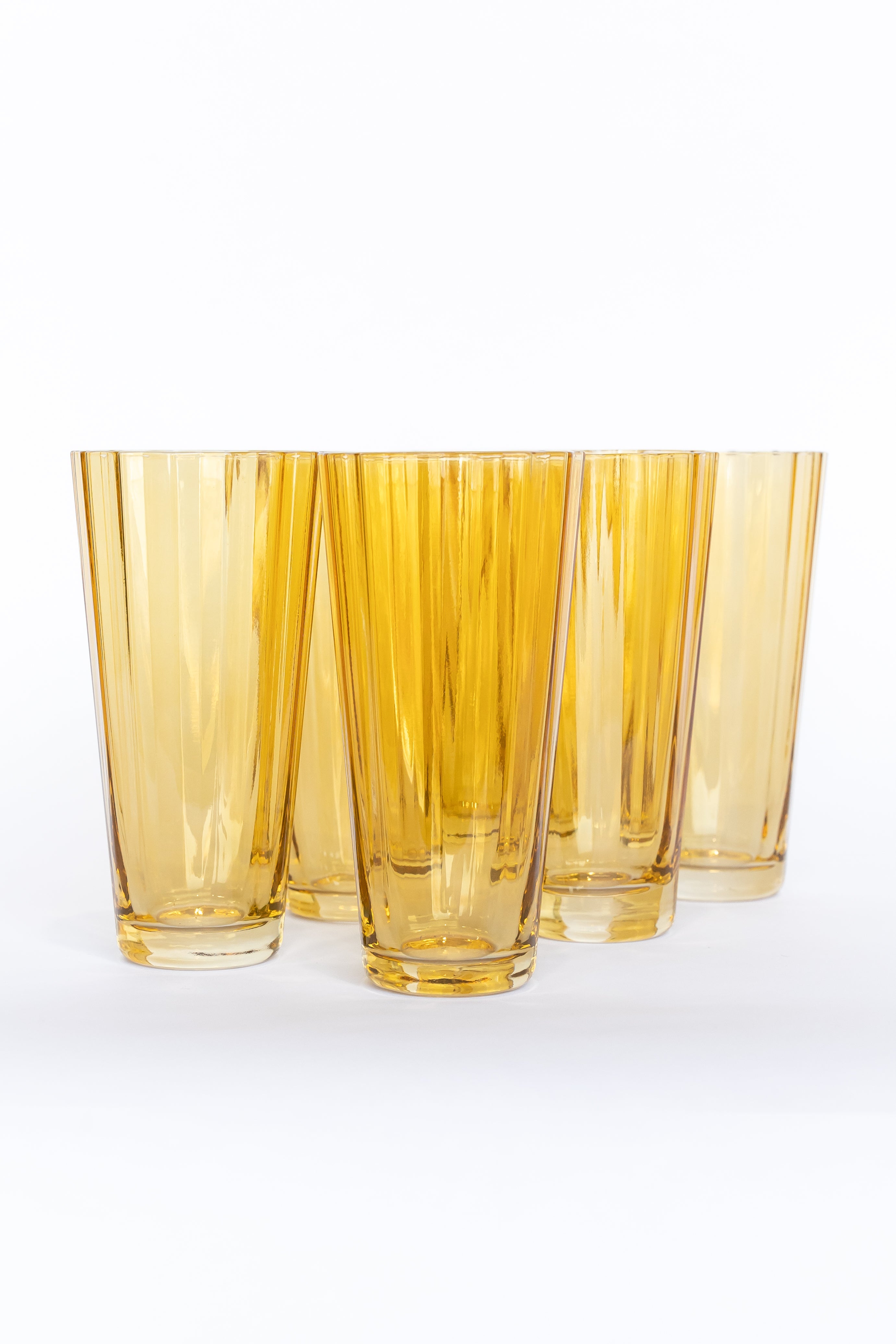 Estelle Colored Glass Estelle Colored Sunday High Balls - Set of 6 {Yellow}