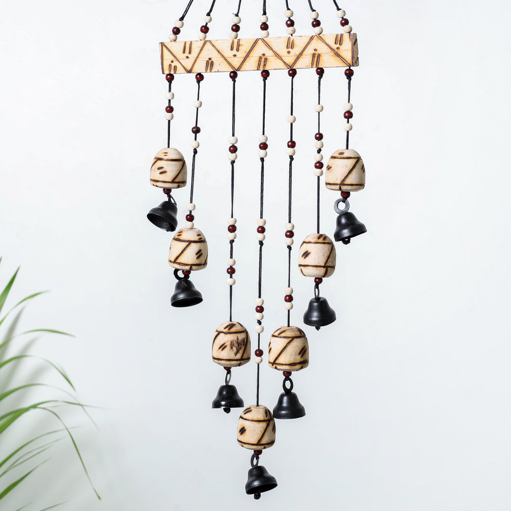 ITOKRI CRAFTS INITIATIVE 7 Bells - Hand Carved Khamhar Wood Wind Chimes - view 3