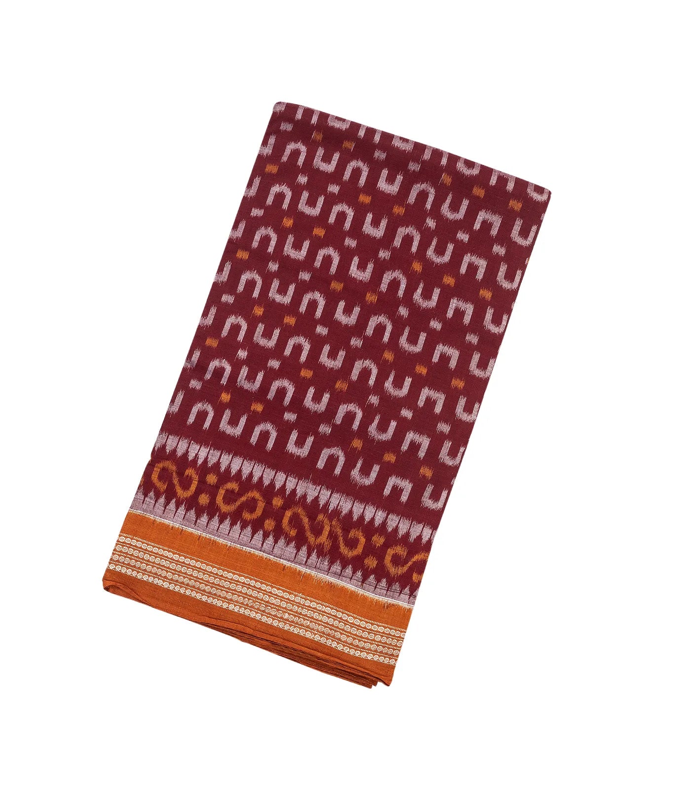 RmKV Crimson Handloom Orissa Cotton Saree With Tie & Dye Motifs