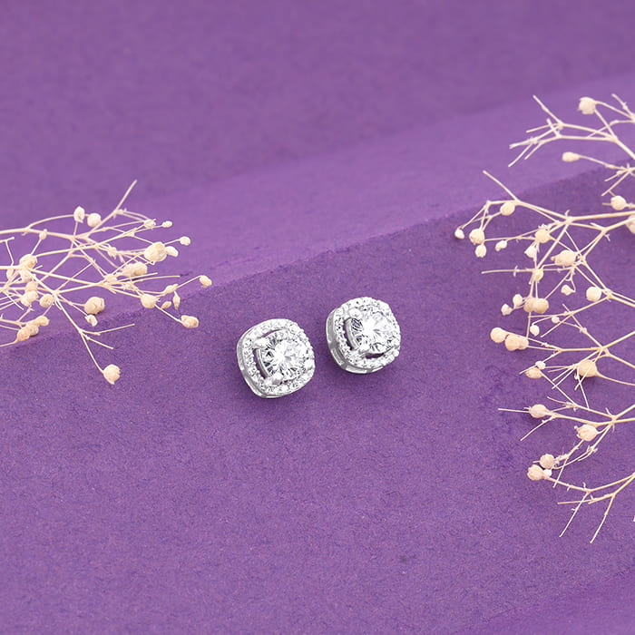 GIVA Jewellery Silver Memorable Zircon Earrings - view 2