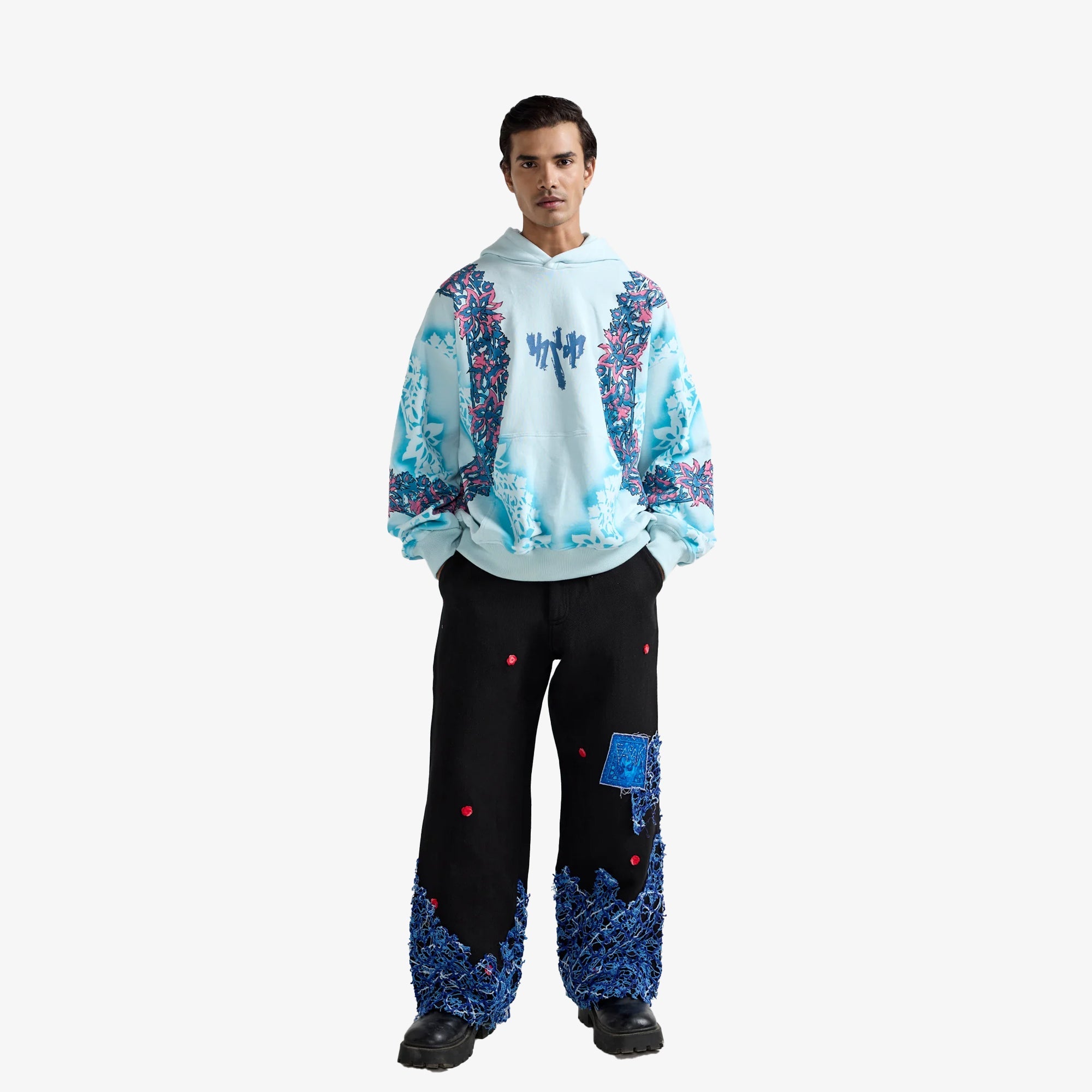 F A R A K | Reminiscence Handmade Hoodie { Pastel Blue - view 4