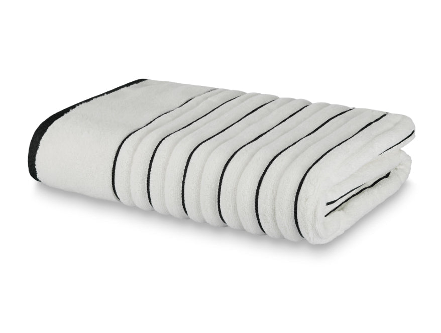 Spaces India White/Ash - White 100% Cotton Bath Towel - Exotica By Spaces - view 2